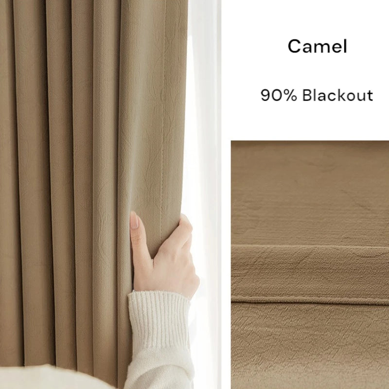 Holly Chenille Embossed Floral Blackout Curtains for Bedroom - Custom Size Thermal Insulated Window Drapes for Living Room & Nursery
