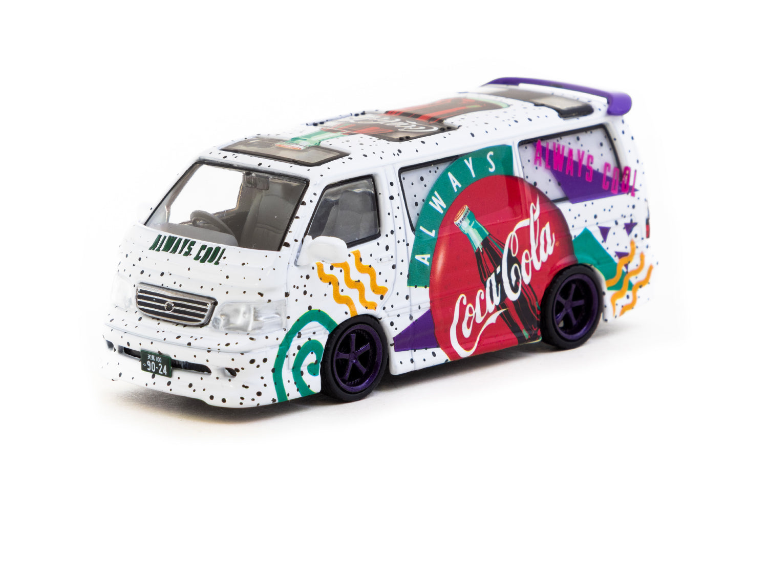 Tarmac Works 1/64 Scale Toyota Hiace Wagon Custom Coca-Cola Delivery Van Diecast Model Car - Perfect for Collectors, Display, and Toy Car Racing Scenes