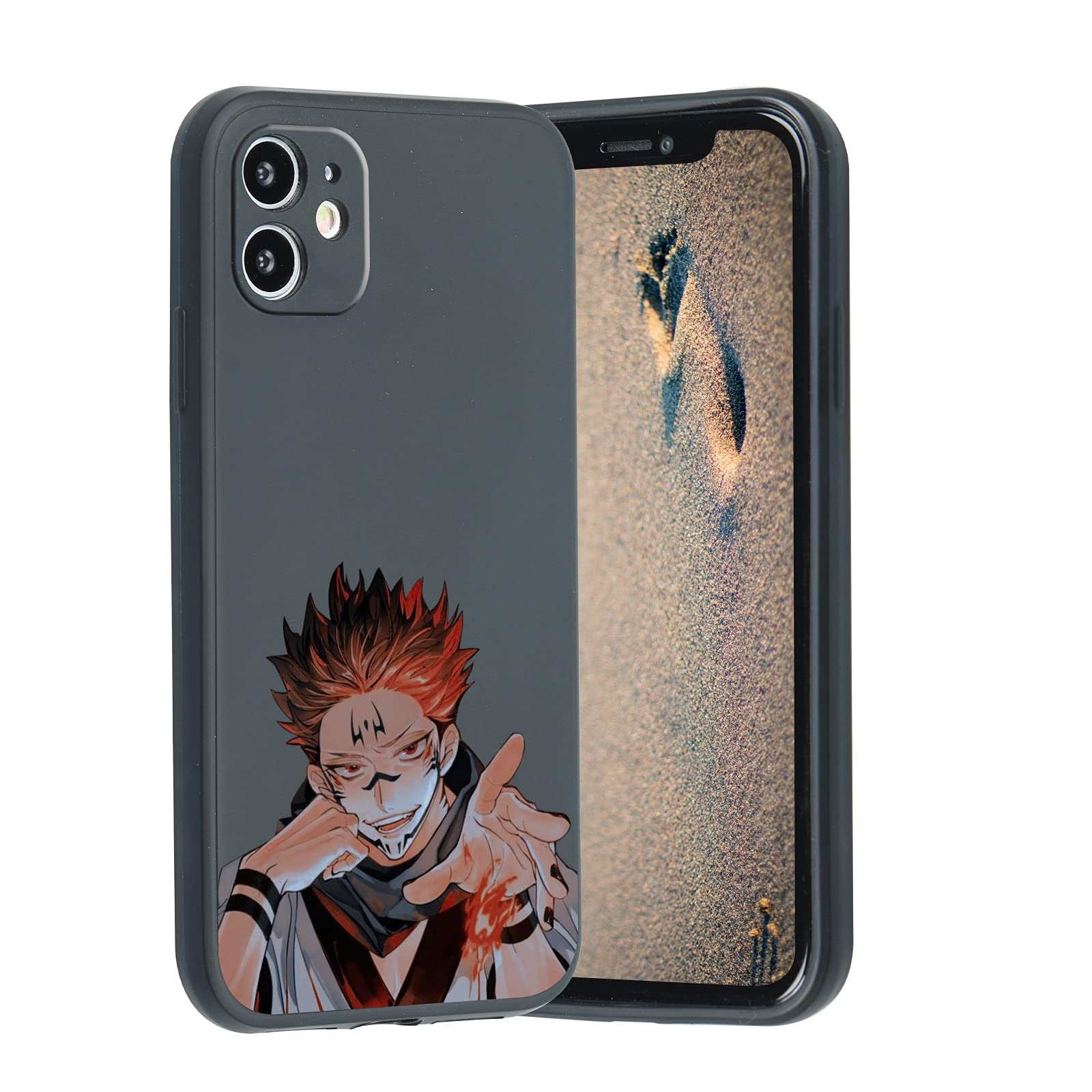 Vivist Anime iPhone 11 Case - Jujutsu Kaisen Ryomen Sukuna & Yuji Itadori Soft Silicone Cover | Cute Japanese Anime Design for Men & Women | Perfect for School, Work & Anime Fans