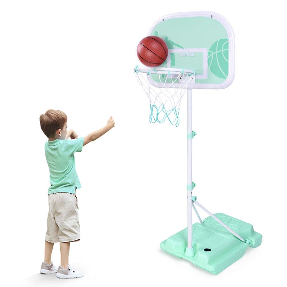 Adjustable Kids Basketball Hoop Set with Ball - 1.7m Height In-Ground Basketball Stand for Toddlers, Boys & Girls | Perfect for Backyard Play, Outdoor Sports & Birthday Gifts (Blue)