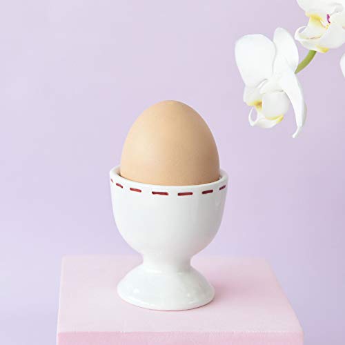 Ceramic Egg Cup Set of 2 - Perfect for Soft & Hard Boiled Eggs | Elegant Easter Bunny & Flower Design | Ideal for Breakfast, Brunch, Spring Home Decor & Party Tableware | Durable Kitchenware for Daily Use & Holiday Celebrations