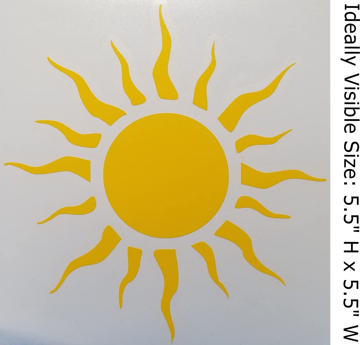5.5x5.5 Inch Tribal Sun Yellow Vinyl Decal Sticker - Waterproof & UV Resistant for Cars, Trucks, Jeep, SUVs, Vans, Laptops, Walls, Glass & Metal - Perfect for Outdoor Decoration & Personalization
