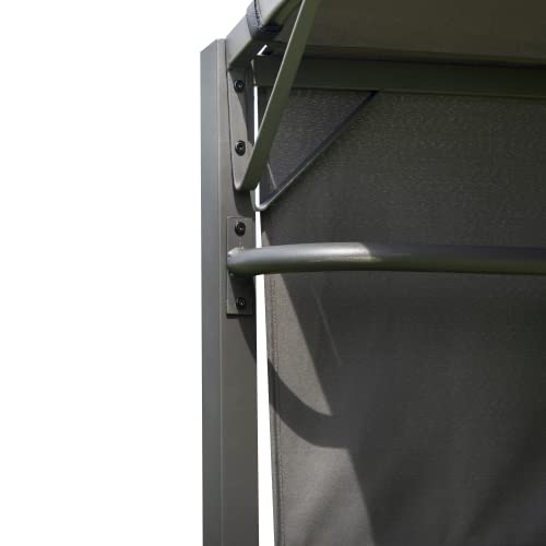 7FT Outdoor BBQ Grill Gazebo with Side Awning & Bar Counters - Powder-Coated Iron Frame for Backyard, Patio, or Garden | Perfect for Grilling, Entertaining & Outdoor Dining