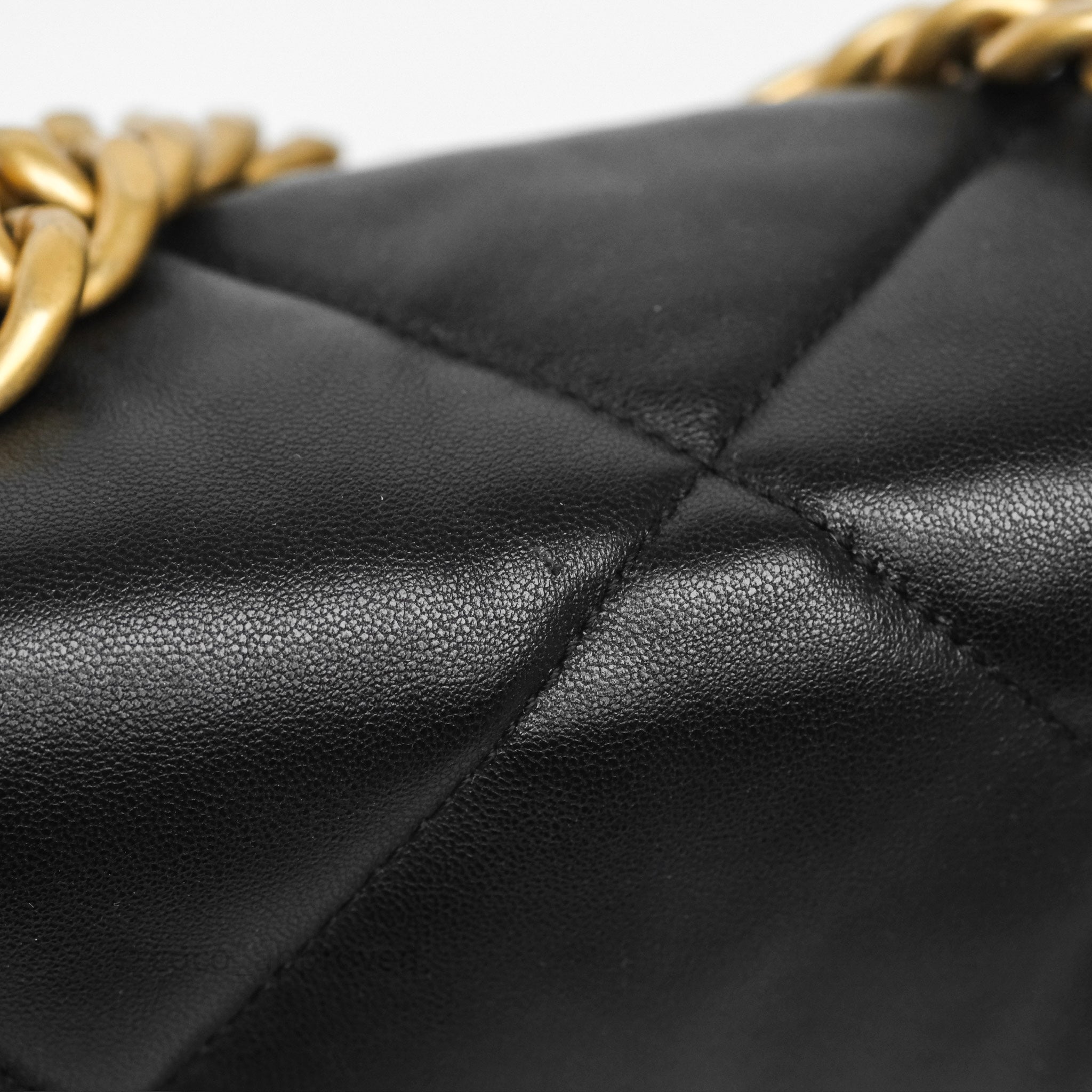 Chanel 19 Small Black Leather Flap Bag with Mixed Gold & Silver Hardware - Luxury Designer Handbag for Women, Perfect for Evening Events & Date Nights