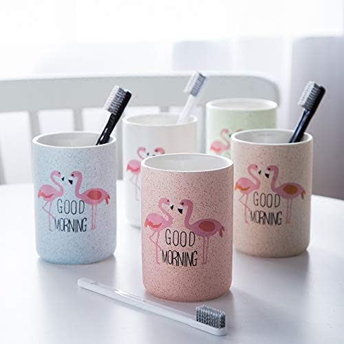 Flamingo Ceramic Toothbrush Holder & Tumbler Set - White Bathroom Accessories for Home Decor | Perfect for Guest Bathrooms, Beach Houses & Tropical-Themed Decor