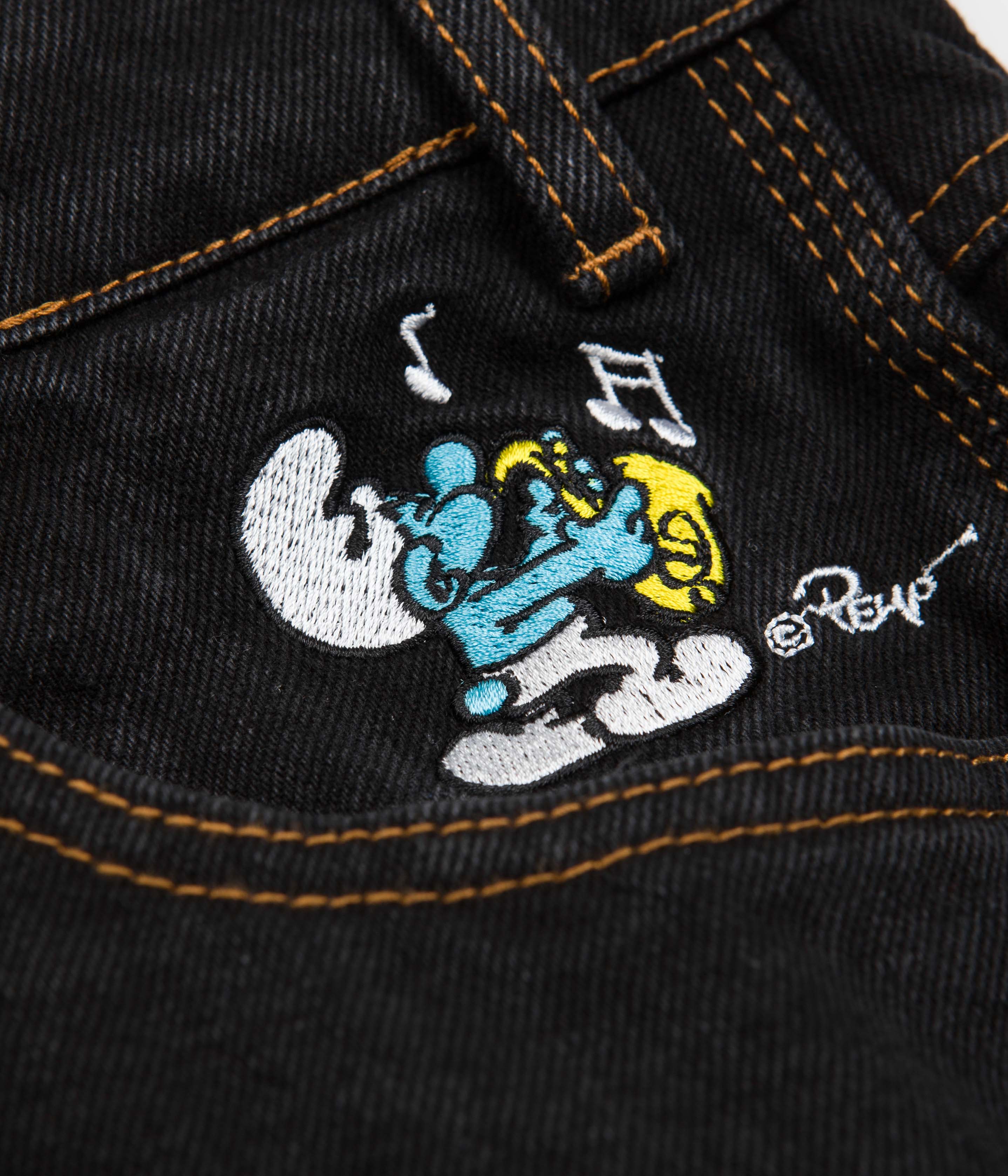 Butter Goods x The Smurfs Harmony Jeans - Washed Black Denim Pants for Men | Casual Streetwear & Vintage Style | Perfect for Everyday Wear and Urban Fashion