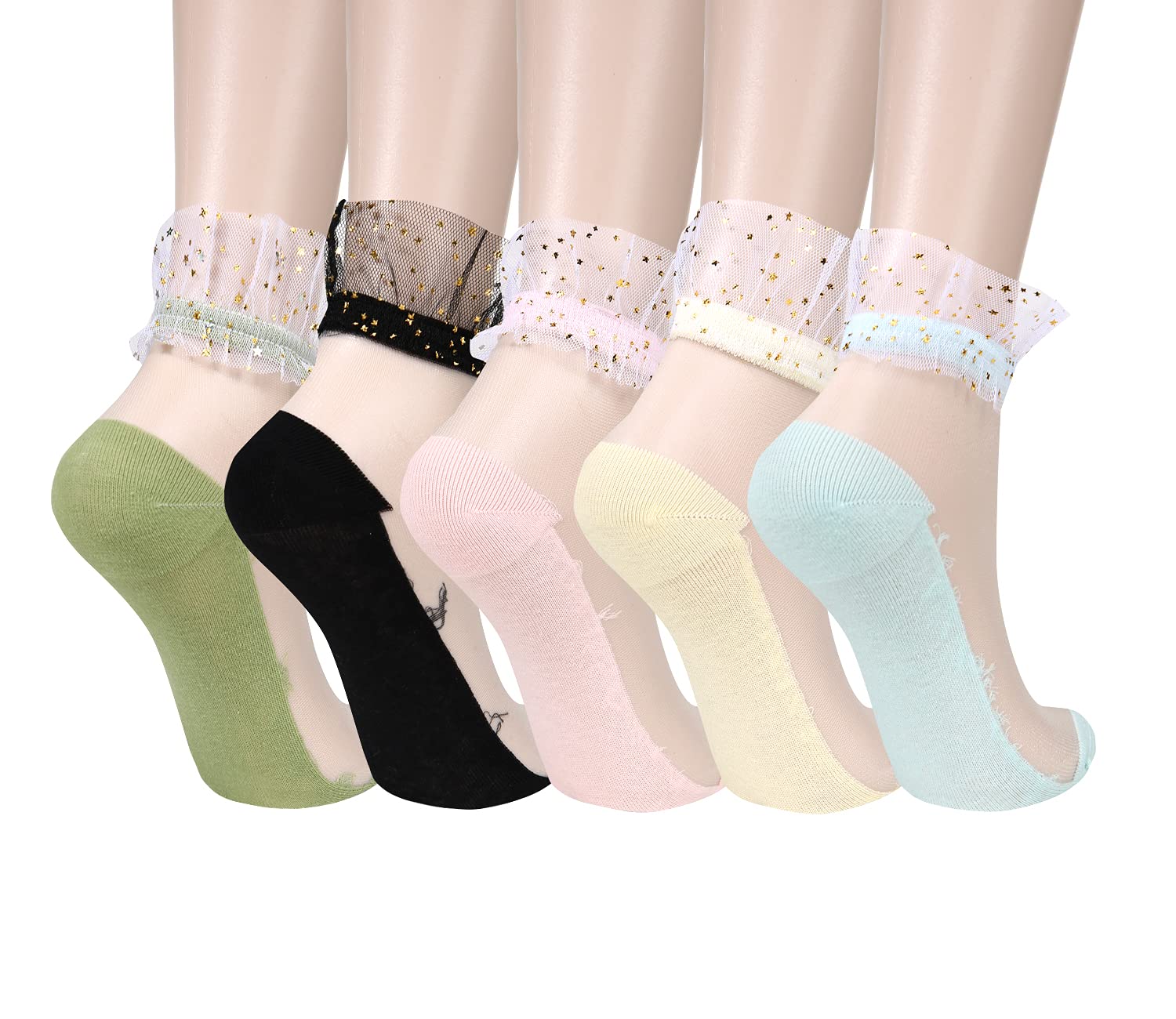 Benefeet Sheer Ankle Socks for Women - Thin Lace Nylon Summer Socks for Casual & Dress Wear