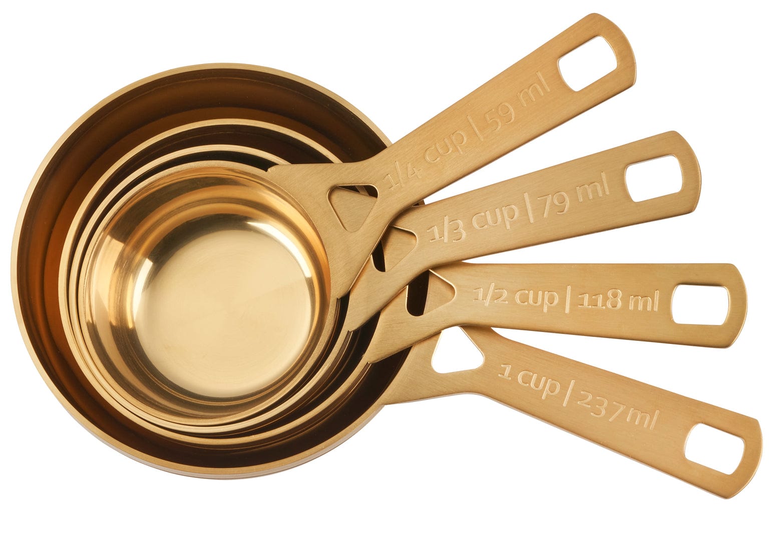 Le Creuset 4-Piece Gold Measuring Cups Set - Premium Kitchen Essentials for Baking & Cooking