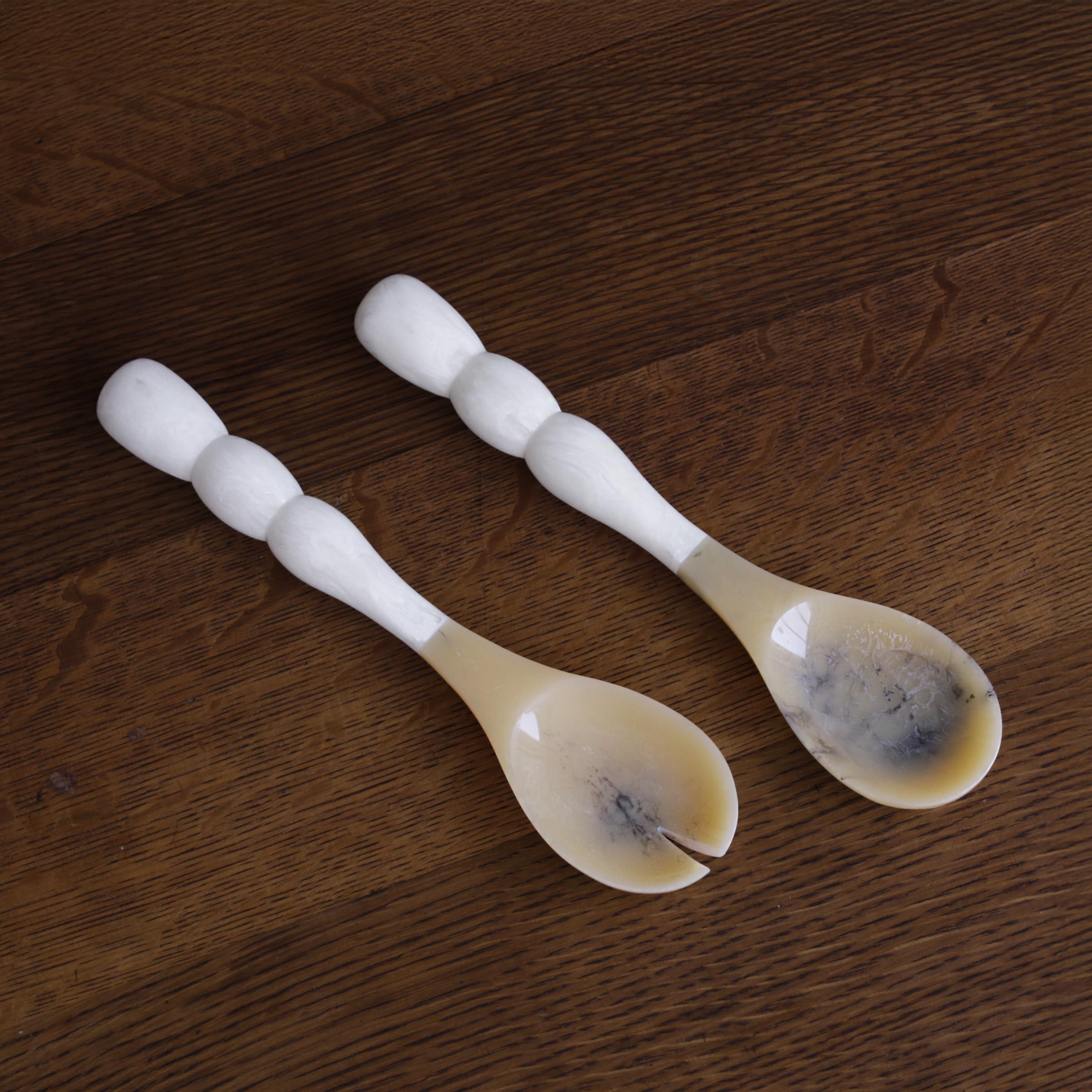 Premium Resin Rio Bubble Salad Servers Set - Durable & Stylish Serving Utensils for Salads, Pasta, Fruits - Perfect for Parties, BBQs, and Family Gatherings