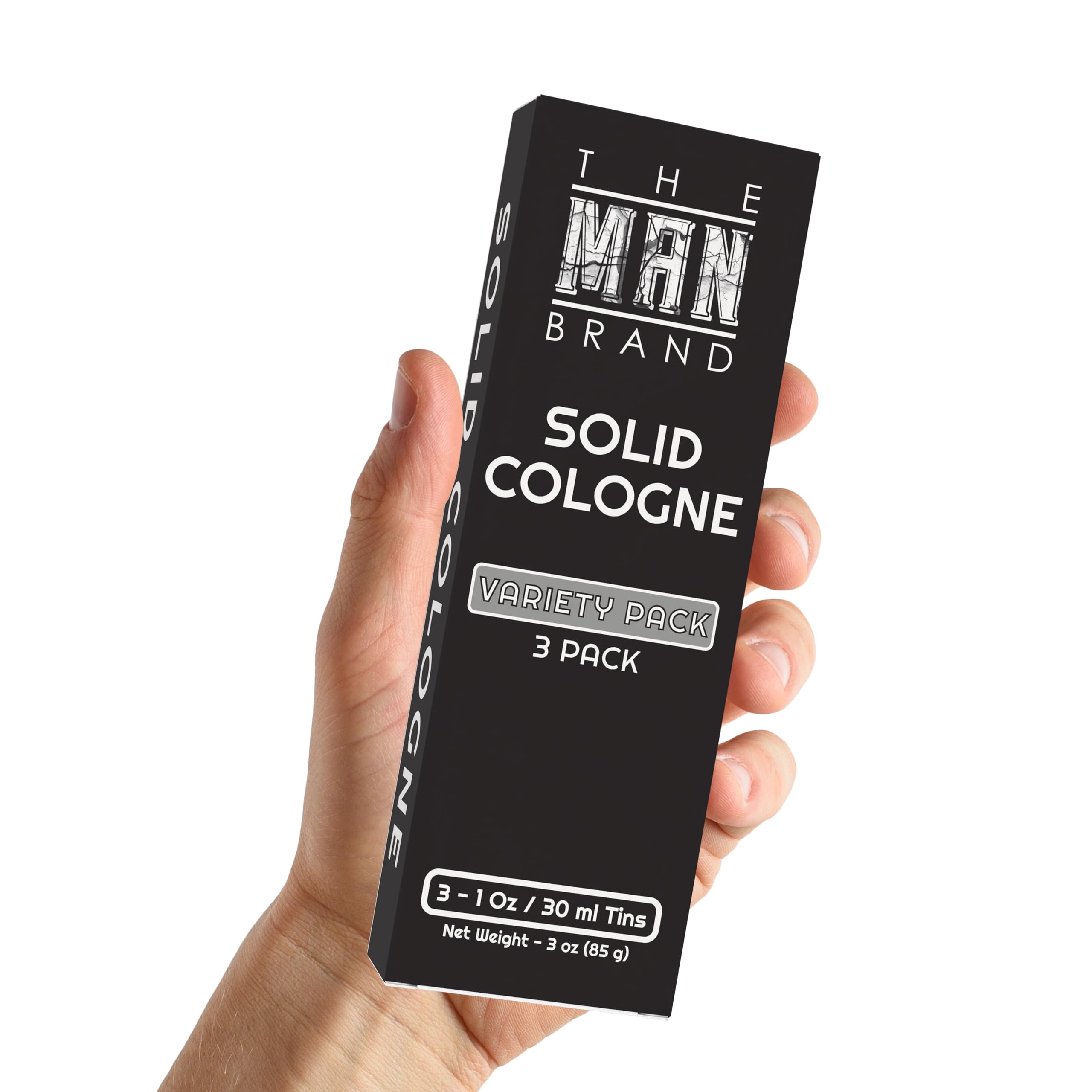 Men's Solid Cologne Sample Set - Bourbon, Bay Rum & Woodsman Fragrance (1oz Pack of 3) | Long-Lasting Natural Perfume for Travel, Gym & Daily Use | Gentlemen's Gift Set