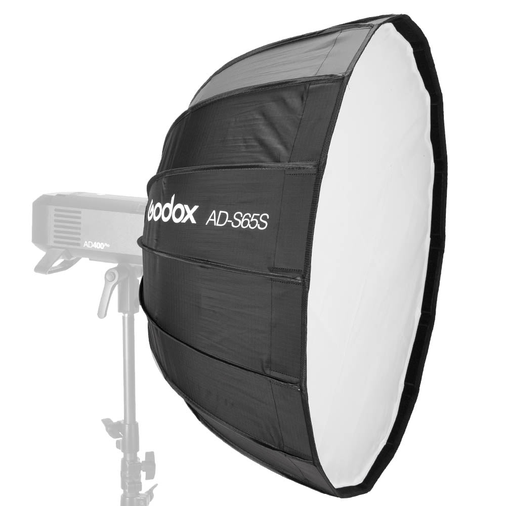 Godox AD S65S 65cm Portable Parabolic Softbox with Silver Interior - Perfect for Studio Photography, Portrait Lighting & On-Location Shoots