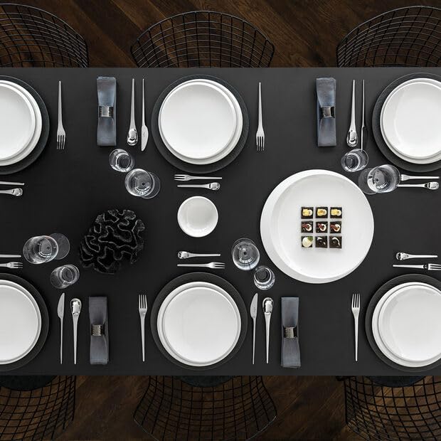 Villeroy & Boch New Moon 4-Piece Dinner Plate Set - Elegant Porcelain Tableware for Fine Dining, Wedding Registry & Special Occasions
