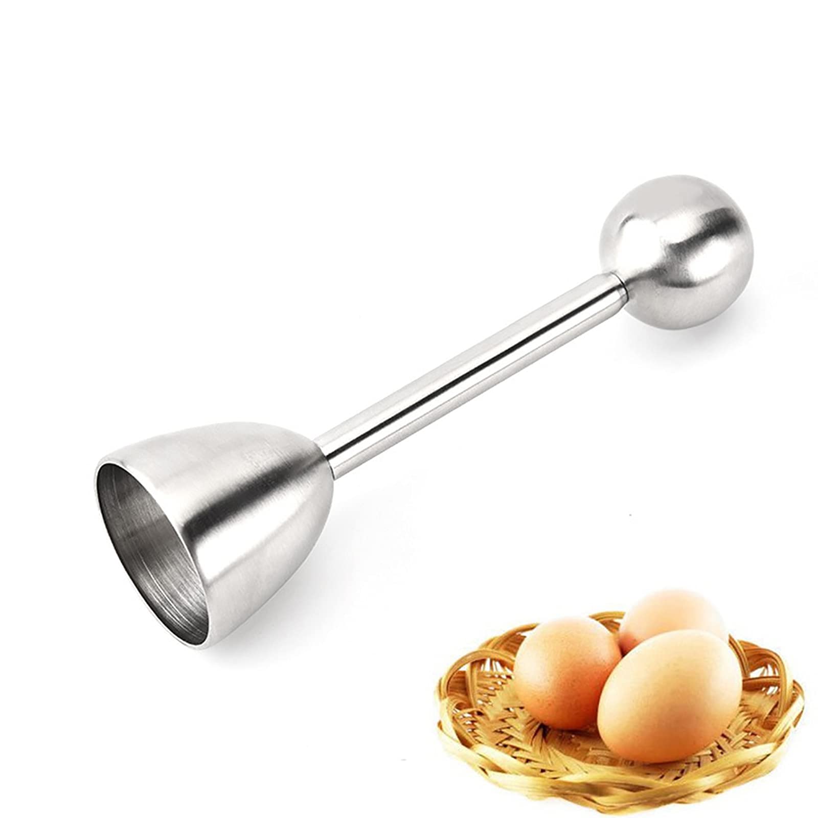 Stainless Steel Egg Cracker Topper & Shell Separator - Perfect Kitchen Tool for Hard & Soft Boiled Eggs - Ideal for Breakfast, Baking, and Meal Prep