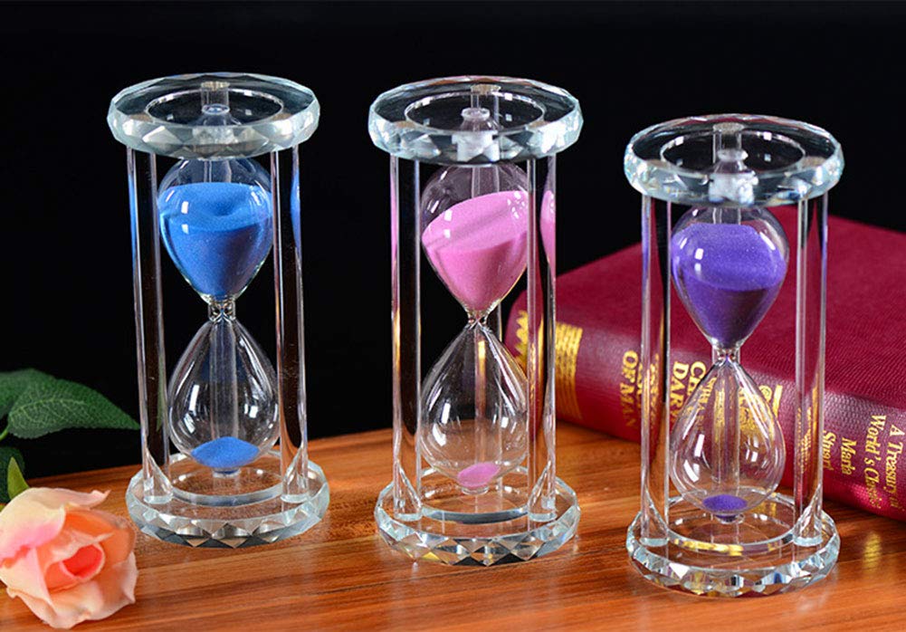 60 Minute Purple Crystal Hourglass Sand Timer - Elegant Kitchen Cooking Timer, Home Office Decor, Unique Christmas & Birthday Gift for Adults & Kids - Perfect for Baking, Meditation, Study & Time Management