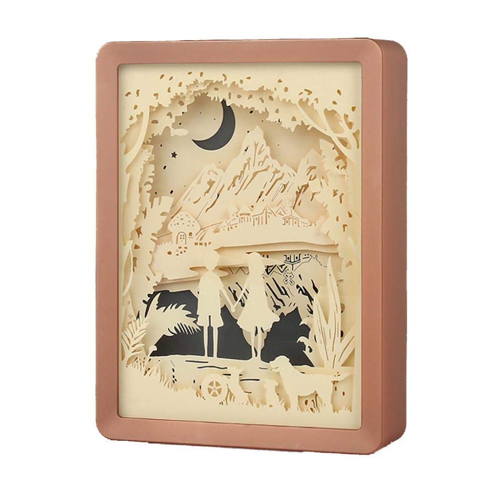 ZXY-NAN Creative DIY Paper Carving Lamp - USB Powered Table Lamp with Remote for Study, Reading, Photography, and Night Lighting | Perfect for Bedroom, Office, and Romantic Ambiance