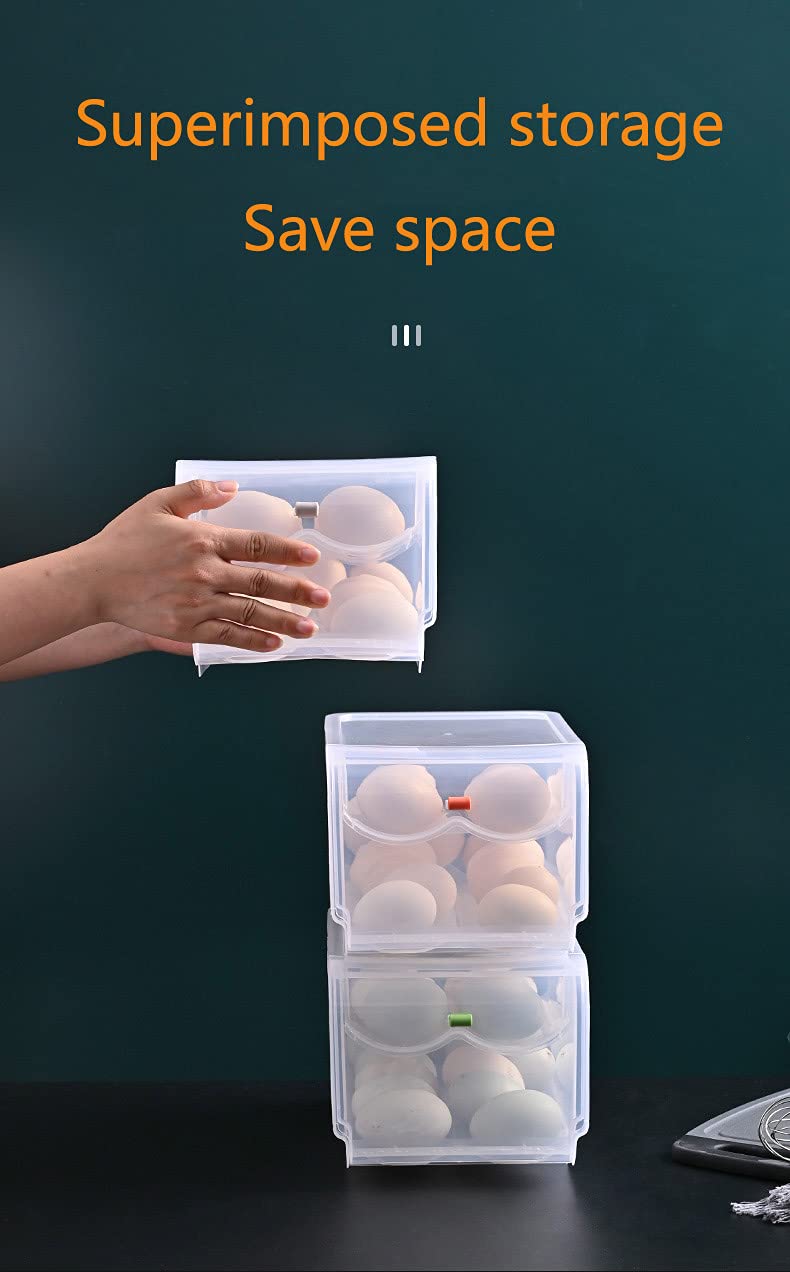 Bilvana Double Layer Egg Storage Container - Automatic Rolling Egg Holder for Refrigerator, Fridge Drawer Organizer - White Transparent (Pack of 1) | Perfect for Kitchen Organization & Fresh Egg Storage