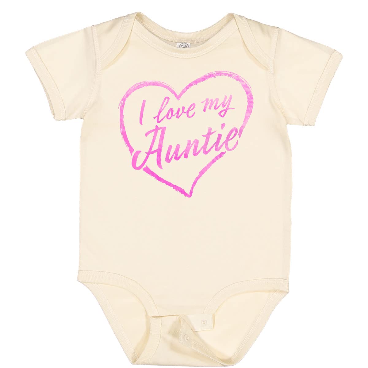 Inktastic I Love My Auntie Pink Chalk Heart Baby Bodysuit - Soft Cotton Onesie for Infants & Toddlers - Perfect Gift for Nieces, Aunts & Family Bonding