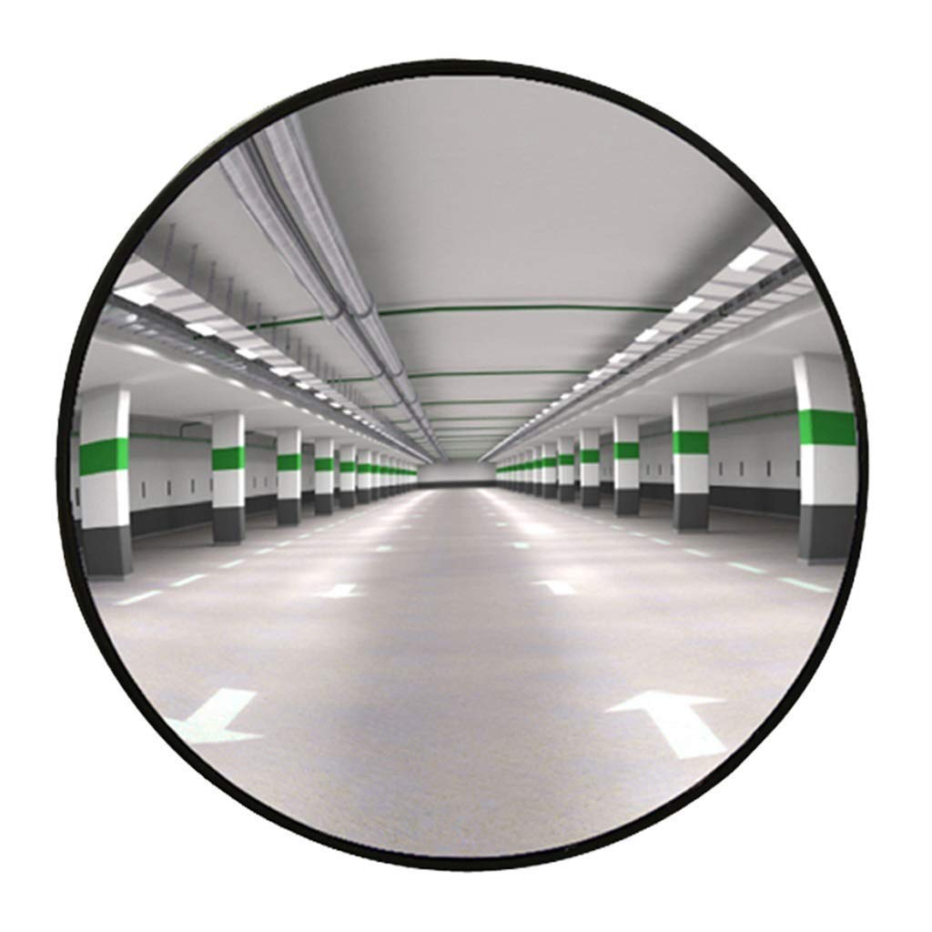 FXLYMR 80cm Wide-Angle Convex Safety Mirror - Indoor/Outdoor Anti-Theft Traffic Mirror for Supermarkets, Parking Lots & Road Corners - Black PC Lens for Enhanced Security & Visibility