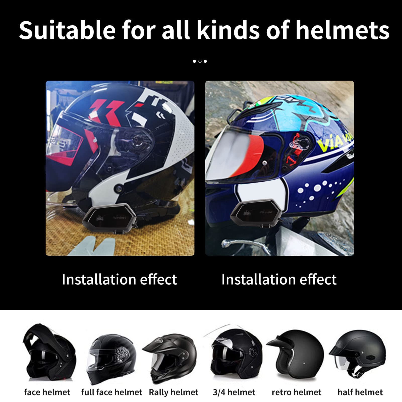 Tangxi Bluetooth Motorcycle Helmet Headset - Wireless Intercom Communication System with Smart Noise Cancellation & Long Battery Life - Perfect for Group Riding, GPS Navigation & Hands-Free Calls