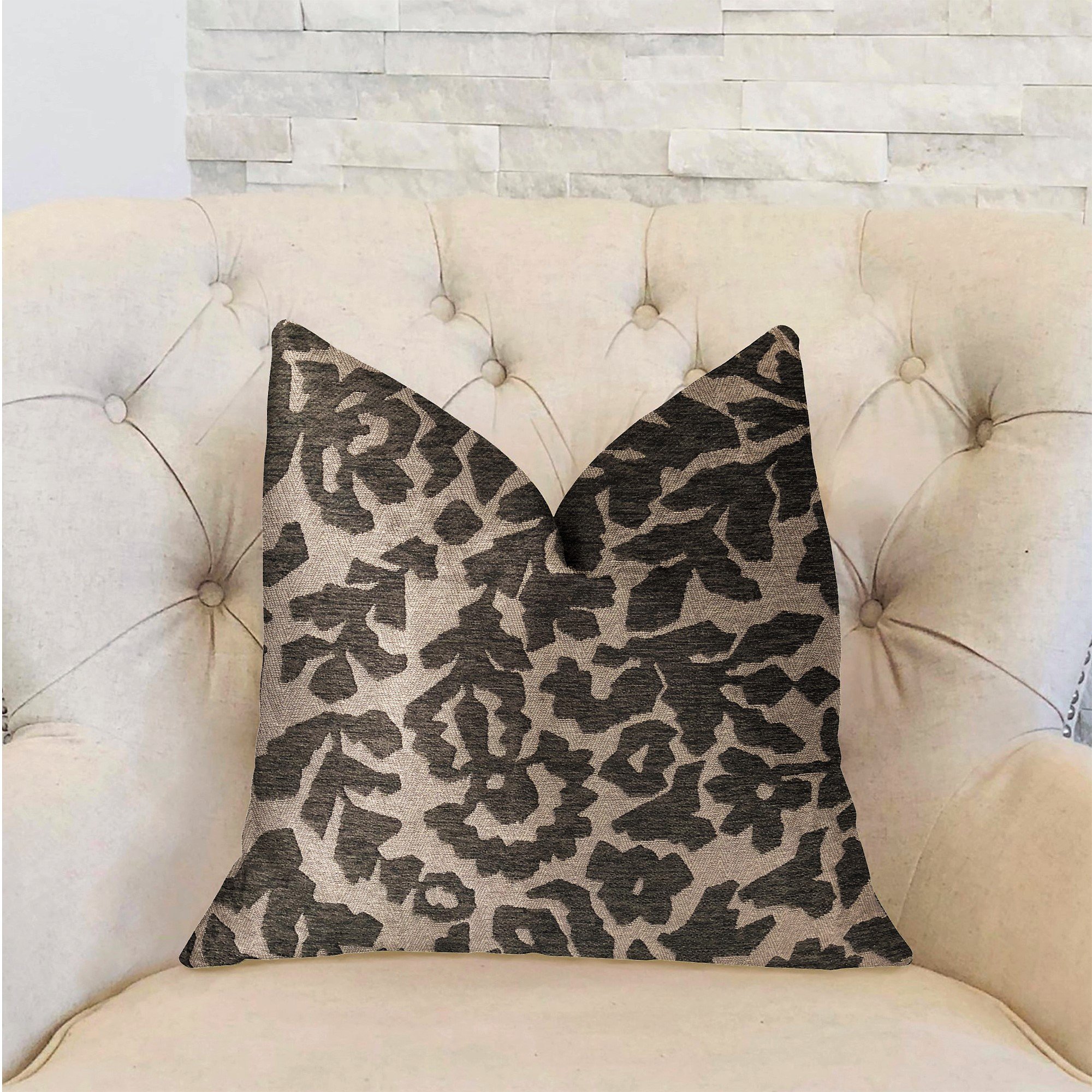 Plutus Lustrous Leaves Luxury Throw Pillow 16x16 Inches - Soft Decorative Cushion for Sofa, Bed, Living Room & Home Decor