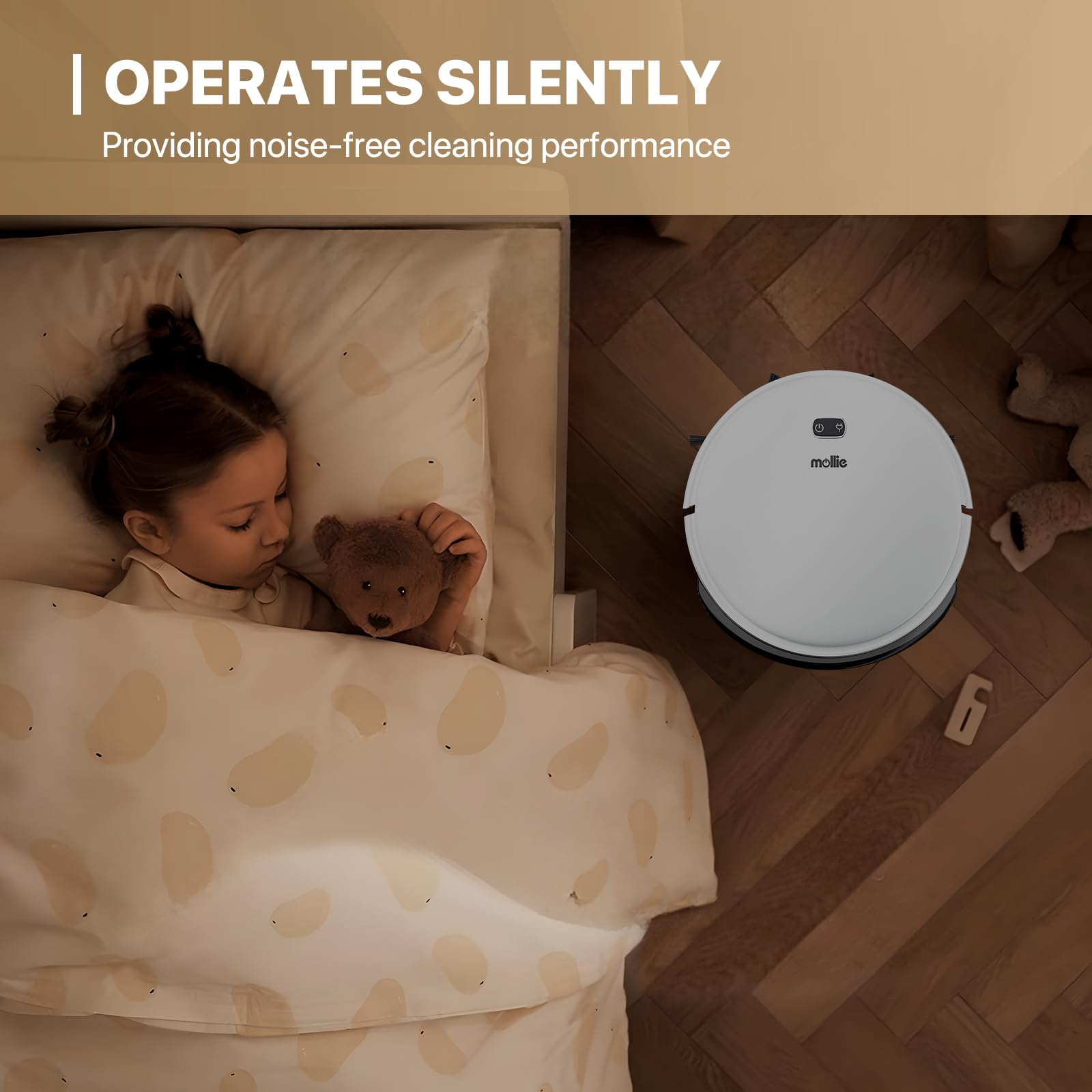 Mollie Wi-Fi Robot Vacuum & Mop, 2800Pa, Self-Charging - for Hard Floors & Carpets