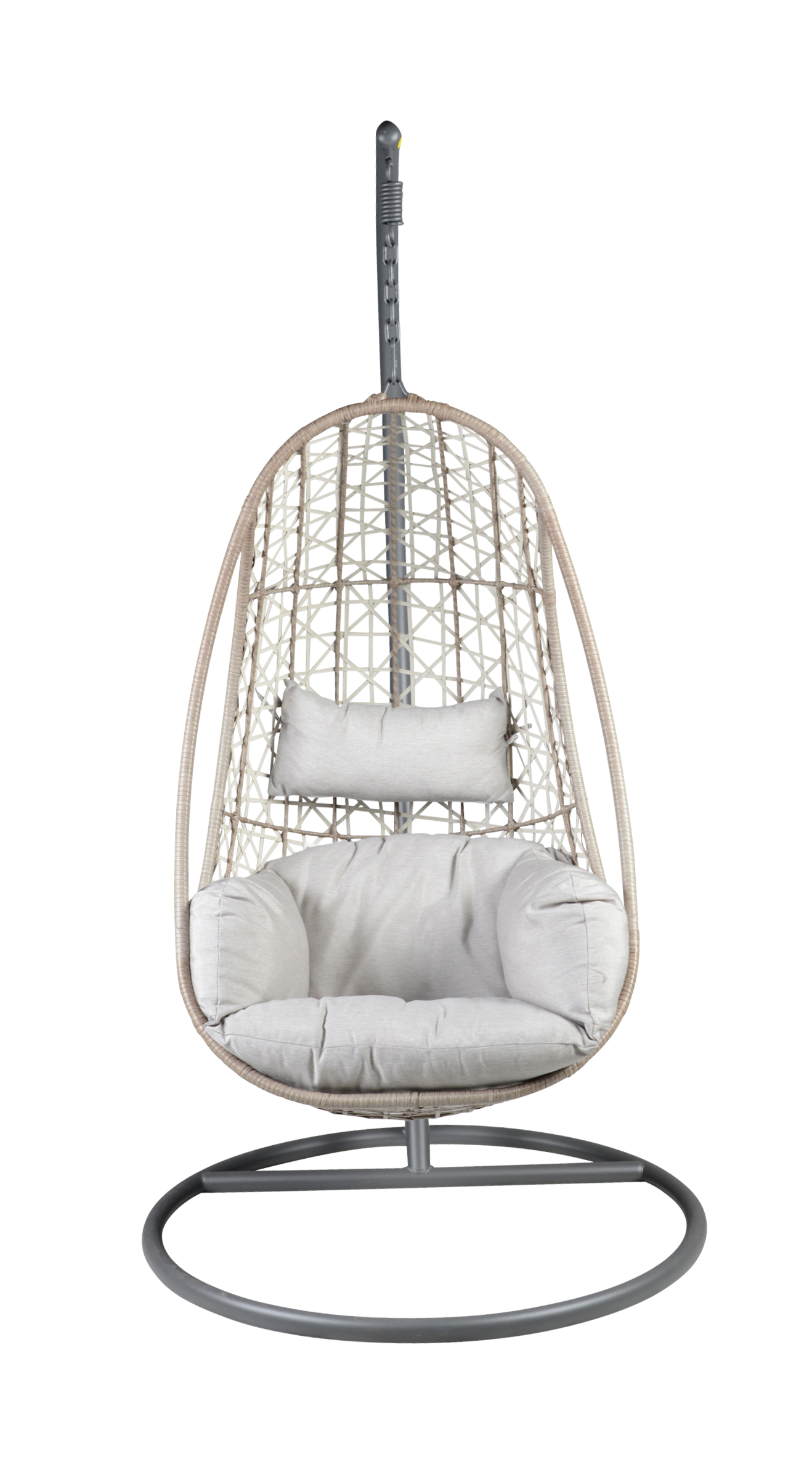 Cayden Wicker Basket Chair - Black Rattan Hanging Egg Chair for Indoor/Outdoor Patio, Porch, Garden & Balcony Relaxation