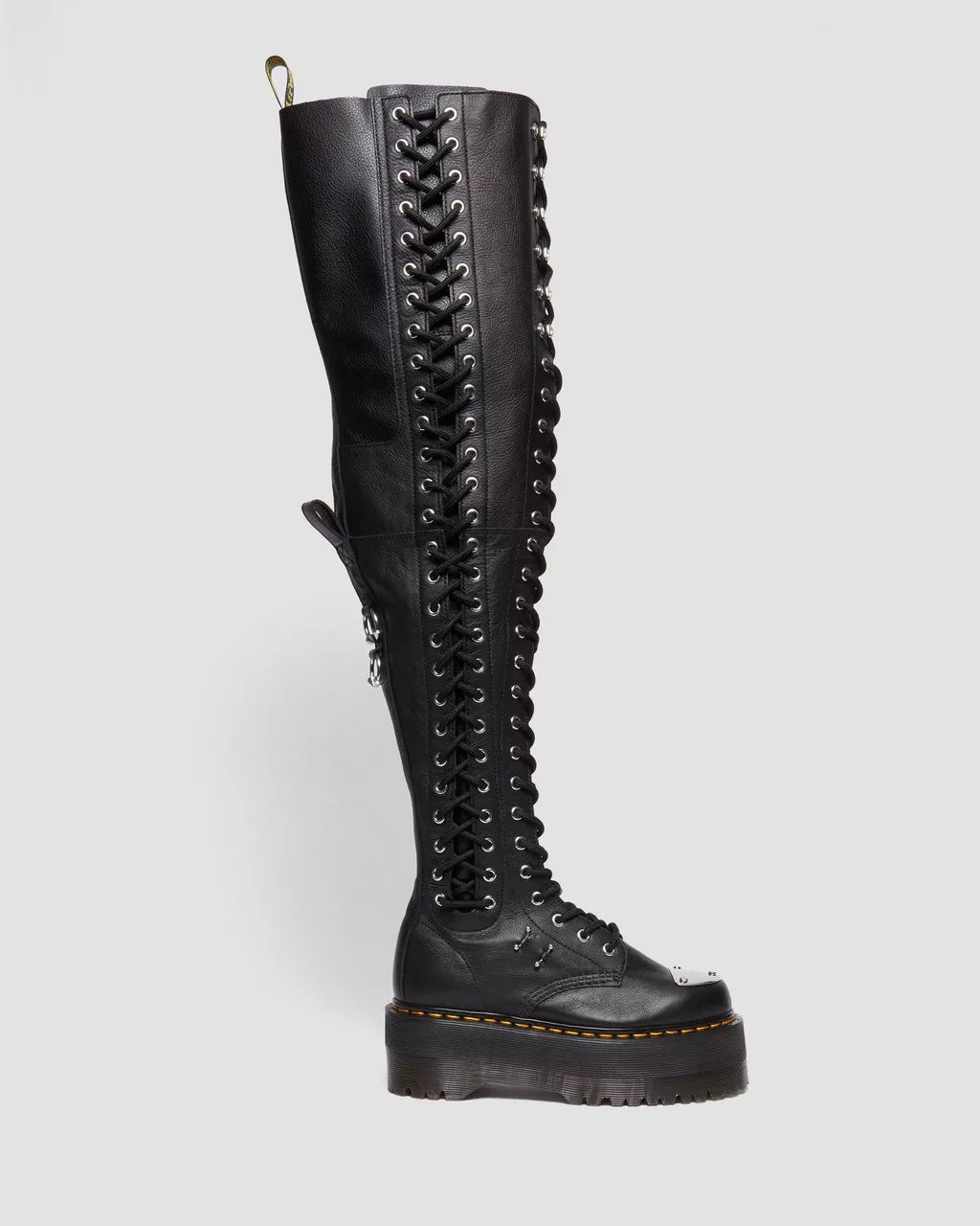28 Eye Extreme Max Virginia Leather Knee High Boots for Women - Stylish & Comfortable Gothic Punk Boots for Riding, Motorcycle, Cosplay & Fashion Outfits