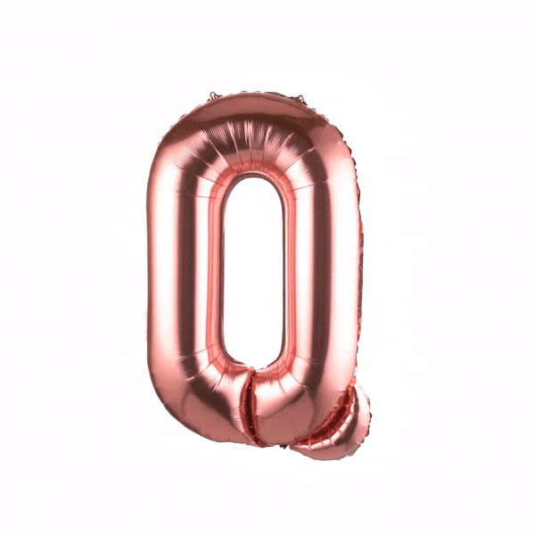 Rose Gold Mylar Letter Q Balloon - 40 Inch Large Foil Balloon for Birthday Party Decorations, Wedding, Baby Shower & Anniversary Celebrations (1 Count Box)