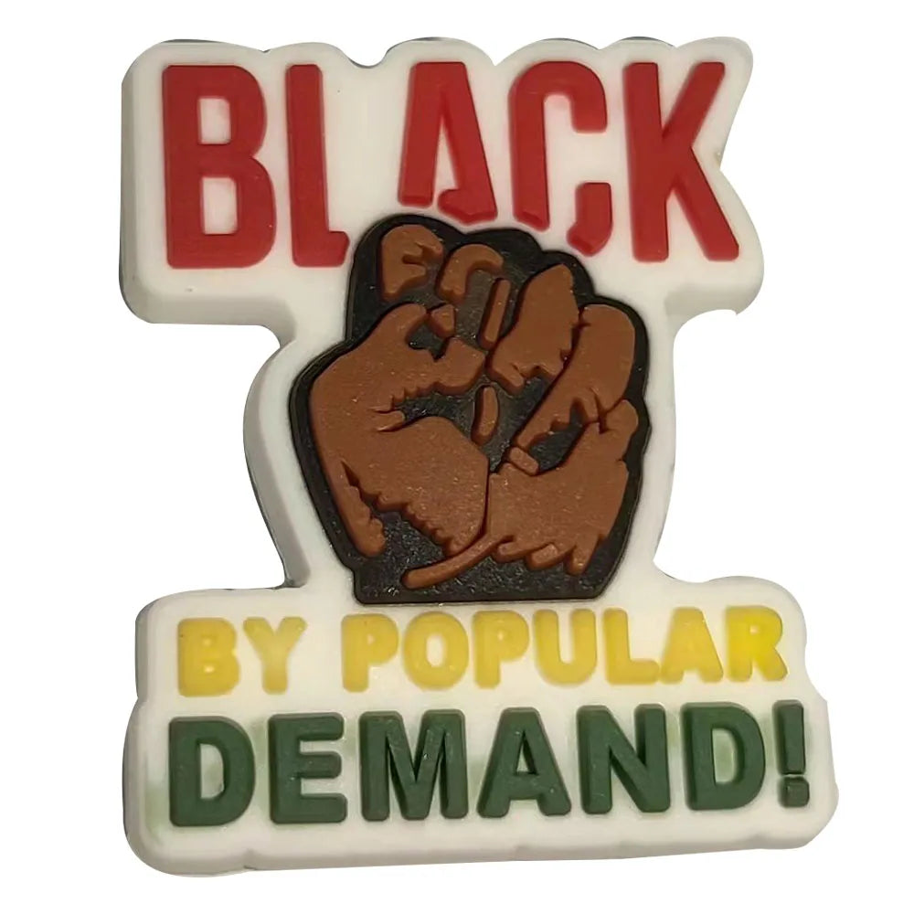 1PCS PVC Cute Cartoon Shoe Charms - Melanin Black Girl Boss Buckle Clog Ornaments - Handmade 