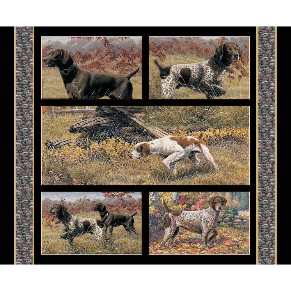 Wild Wings Show Dogs 100% Cotton Fabric Panel for Wall Hangings & Quilting - Premium Quilt Block Material for DIY Dog Lovers Home Decor