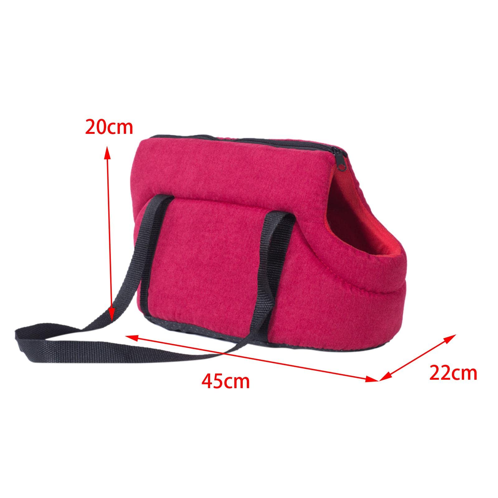 Enakshi Portable Pet Carrier Travel Bag - Breathable Shoulder Bag for Small Dogs & Cats, Hiking & Car Seat, 45x22x20cm (Red) | Pet Supplies | Dog & Cat Carrier | Perfect for Travel, Hiking & Car Rides