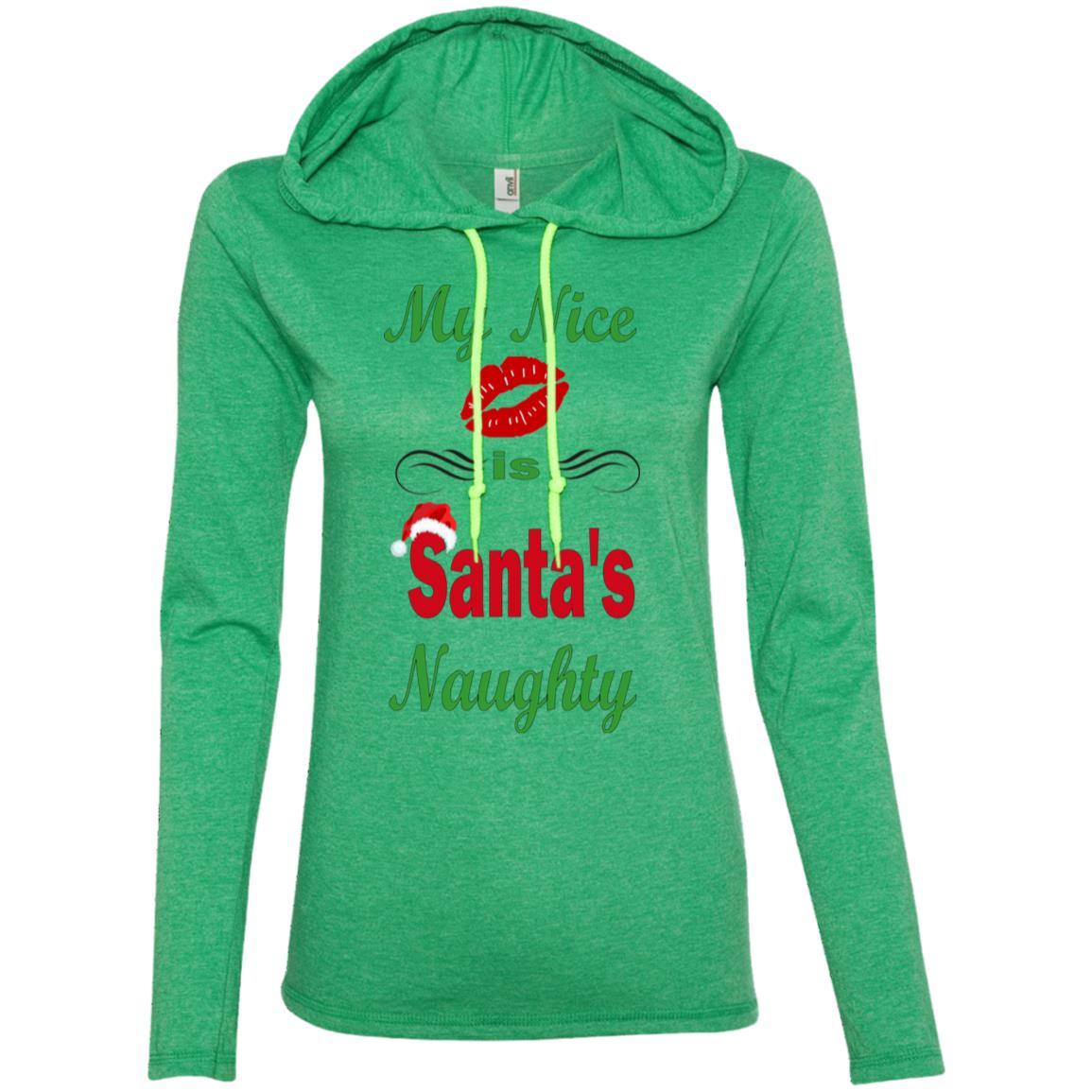 Santa's Naughty Ladies Long Sleeve T-Shirt & Hoodie - Funny Christmas Gift for Women - Perfect for Holiday Parties & Ugly Sweater Contests