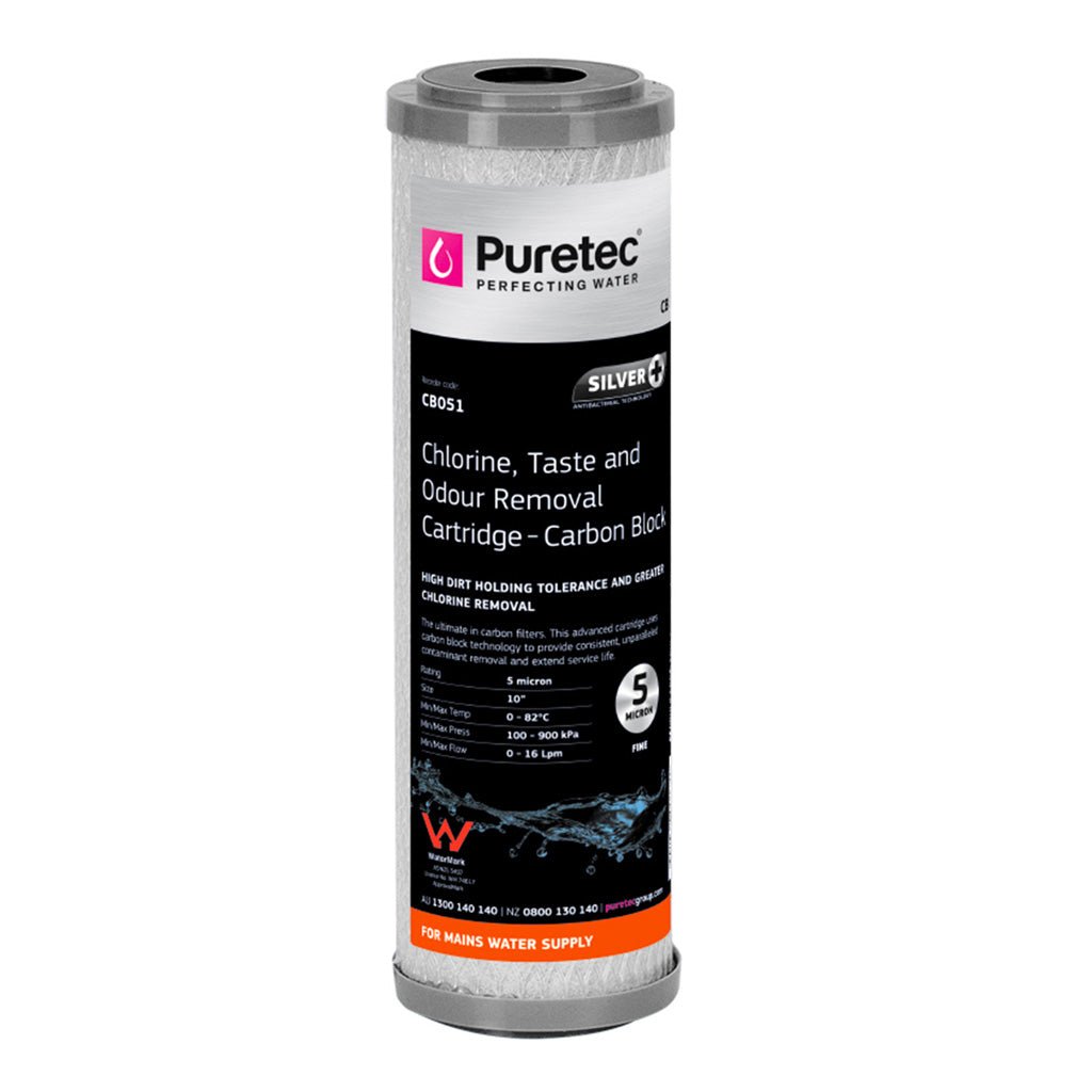 Puretec CB051 Water Filter Cartridge - Replacement for Refrigerators, Under Sink & Countertop Systems - Clean & Safe Drinking Water for Home & Office