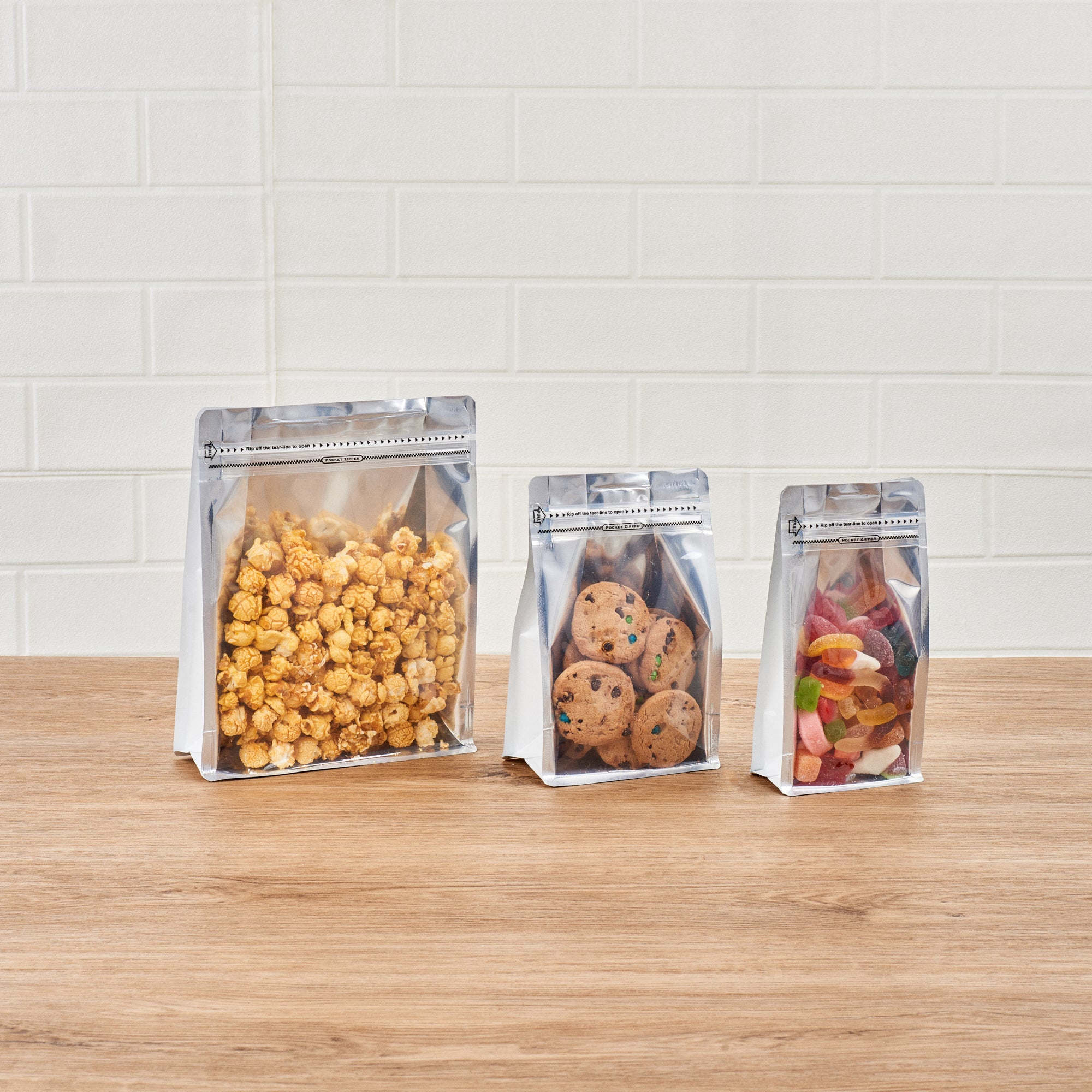 White Plastic Small Snack Bags with Double Seal & Rip Lock - Heat Sealable 8x4x2.5 Inches (100 Count) - Perfect for School Lunches, Party Favors & Food Storage