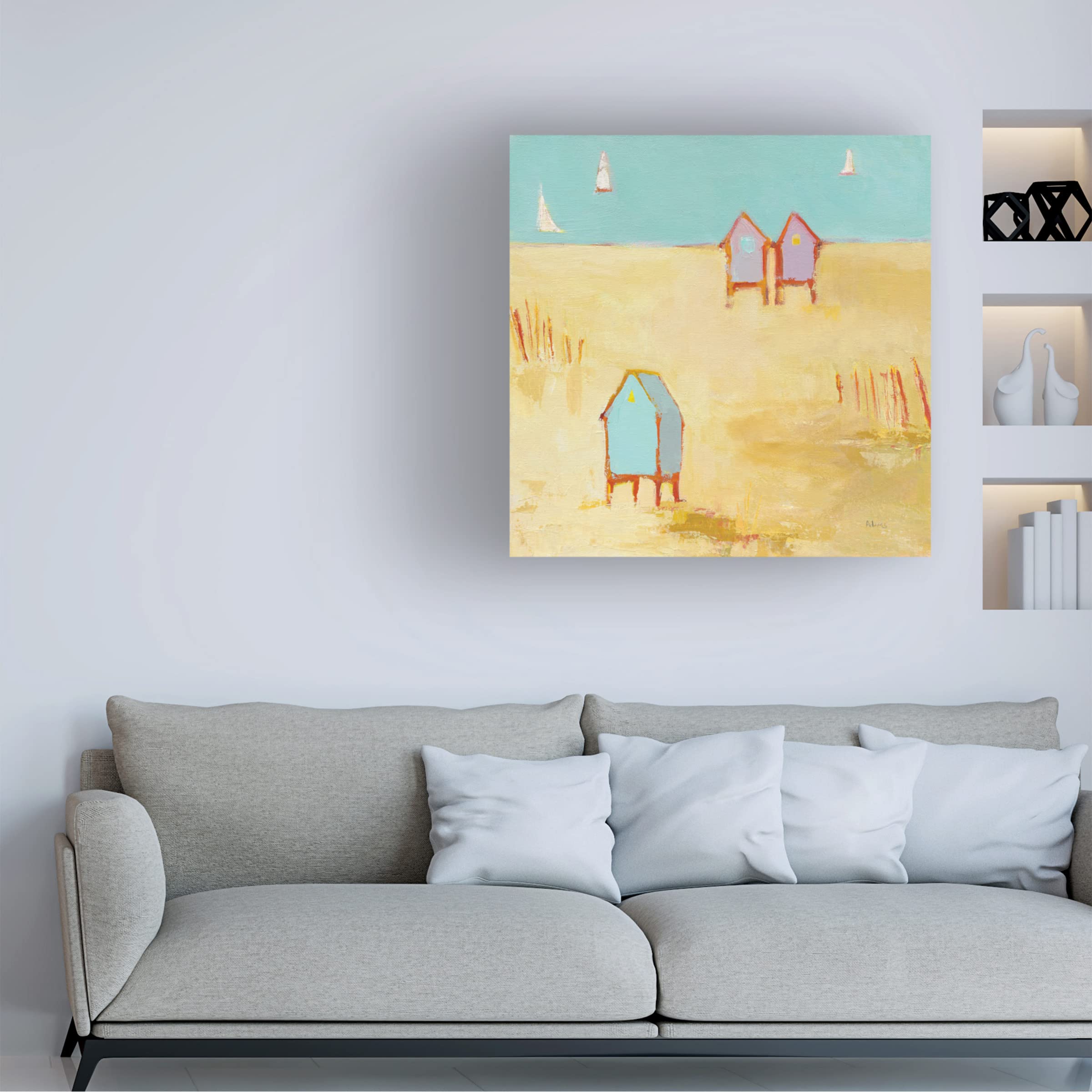 Trademark Fine Art 'Beach Bums' Canvas Wall Art by Phyllis Adams - Coastal Decor for Living Room, Bedroom & Beach House