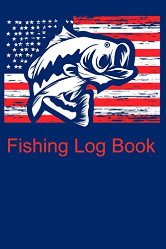 USA Flag Fishing Log Book - 6x9 Inch Journal for Bass, Trout & Fly Fishing | Perfect Gift for Freshwater & Saltwater Anglers | Track Catches in Tackle Box Size | Ideal for Tournament Fishing & Outdoor Adventures