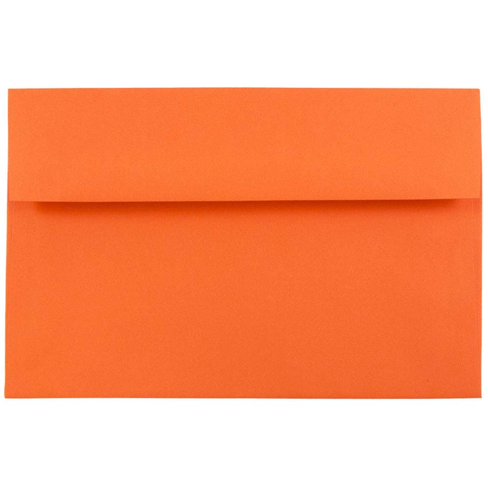 JAM PAPER A8 Colored Invitation Envelopes - 5 1/2 x 8 1/8 Inches - Orange Recycled Paper - Bulk Pack of 500 Envelopes per Box - Perfect for Wedding Invitations, Greeting Cards, and Business Correspondence