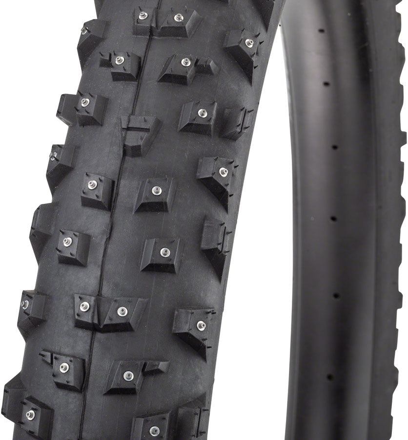 45NRTH Wrathchild Winter Bike Tire 27.5 x 3.0 Tubeless Black 60TPI with 252 Concave Carbide Studs - Extreme Traction for Snow & Ice Cycling, Mountain Biking in Cold Conditions