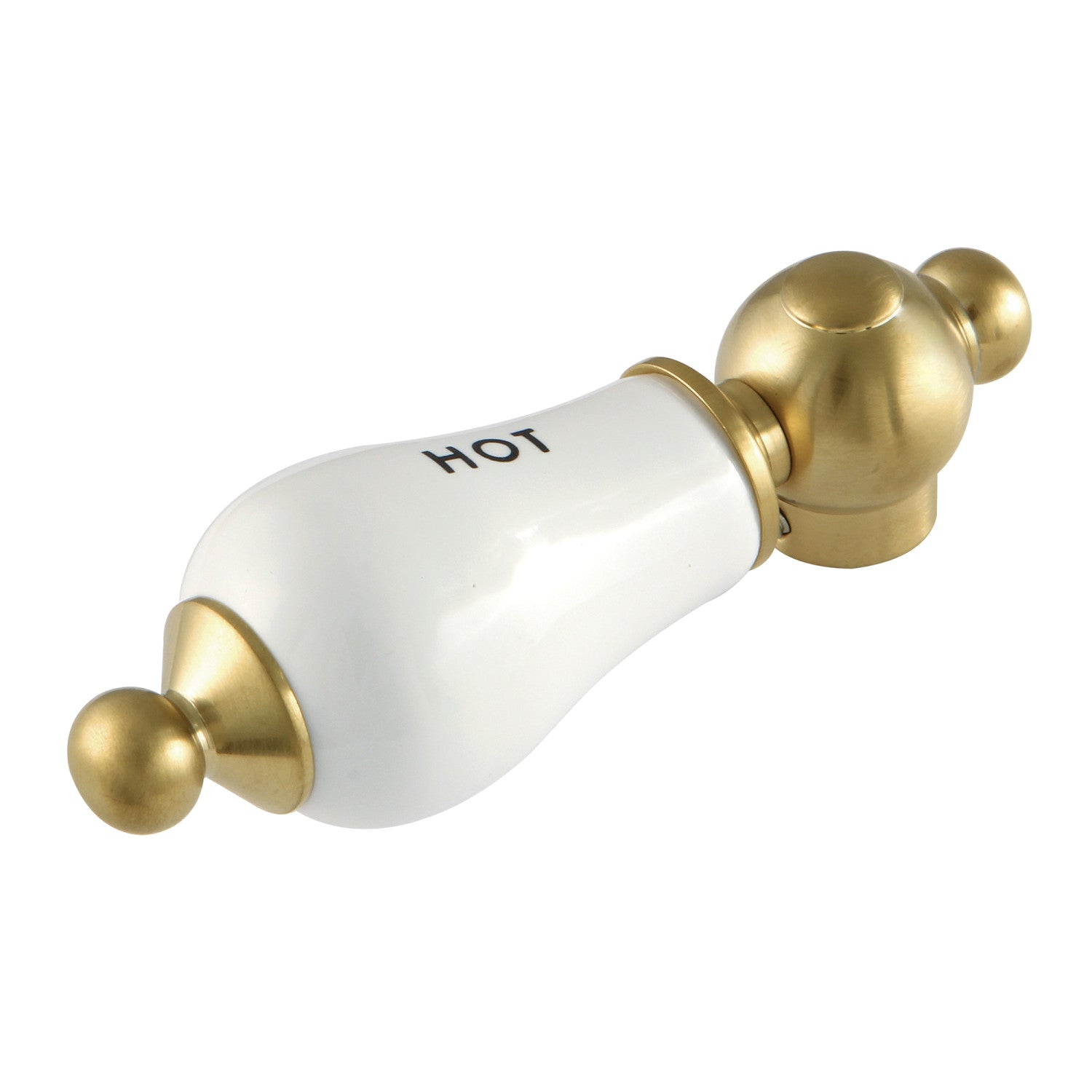 Vintage Aqua AEPL7H Porcelain Lever Handle (Hot Side) - Brushed Brass Finish for Bathroom & Kitchen Faucet Replacement