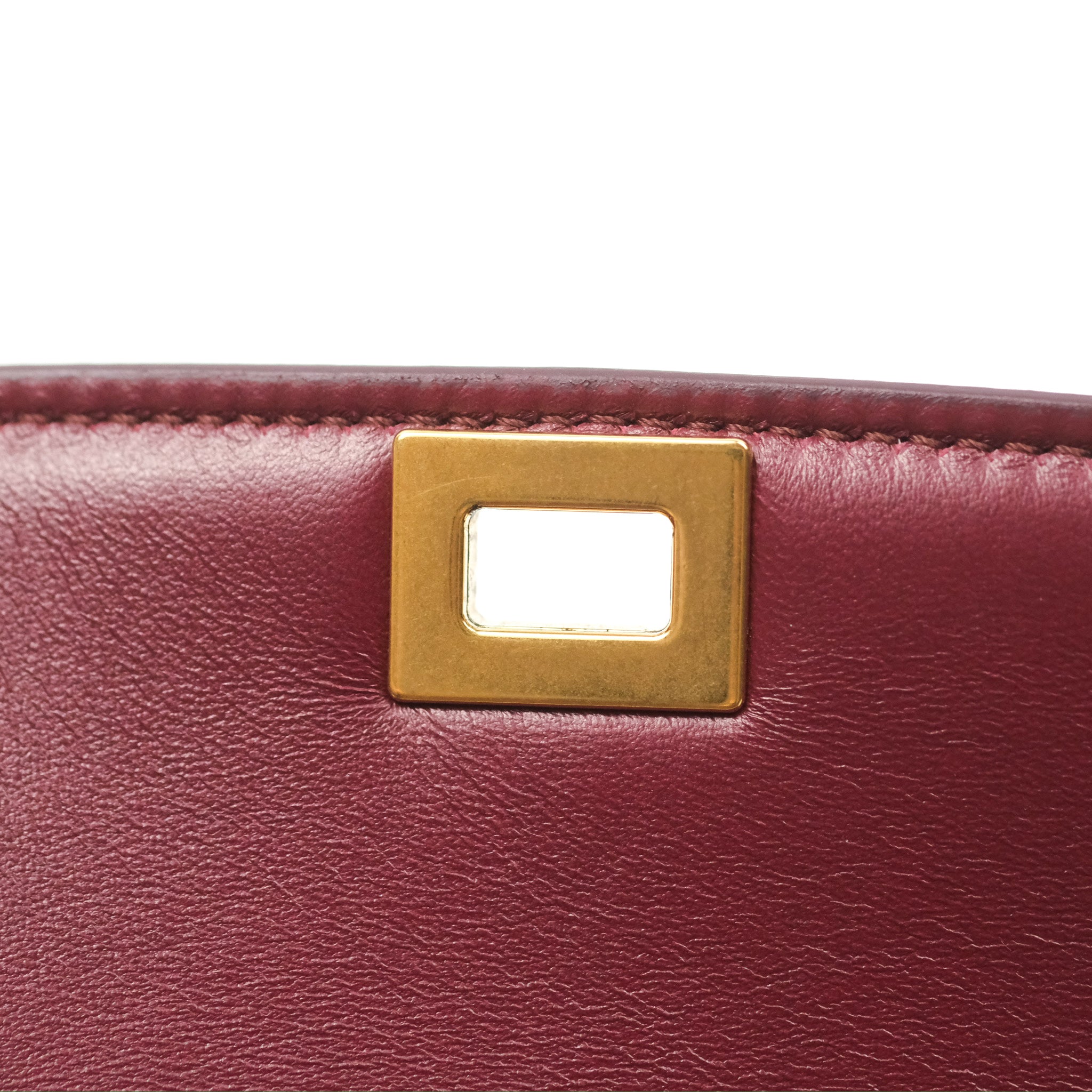 Celine Teen Classic Box Flap Bag in Burgundy Calfskin Leather - Perfect for Work, Travel & Everyday Elegance