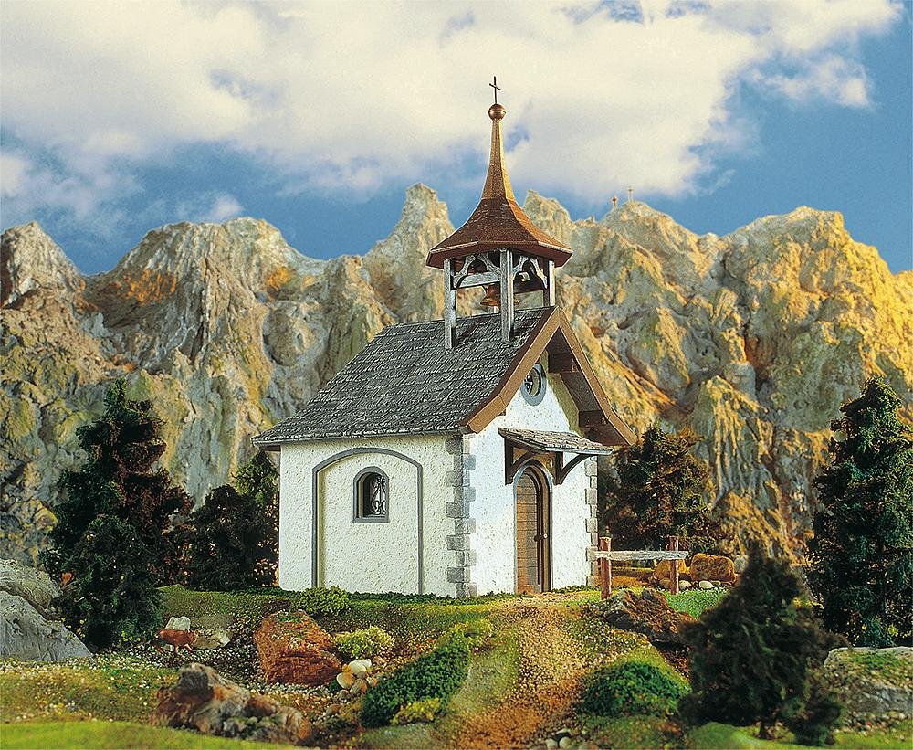 Pola 331840 G Scale Mountain Chapel Building Kit - Perfect for Model Train Layouts, Dioramas & Collectible Displays