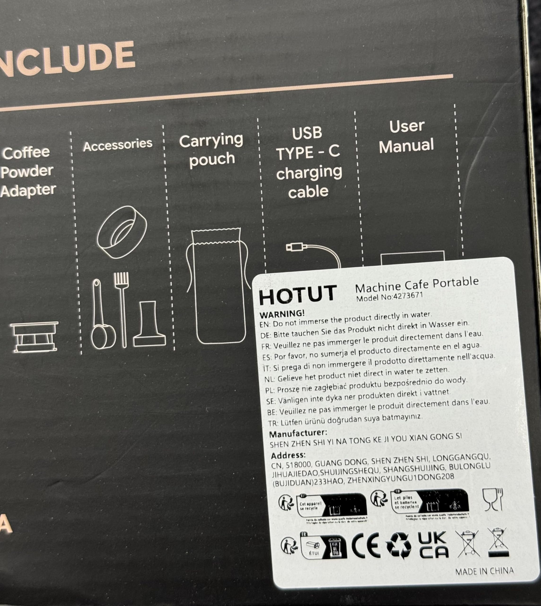 HOTUT Portable Espresso Machine - 19 Bar Pressure Travel Coffee Maker with Rechargeable Battery, Compact 12V Design & One-Button Operation - Perfect for Camping, Road Trips, and Office Use
