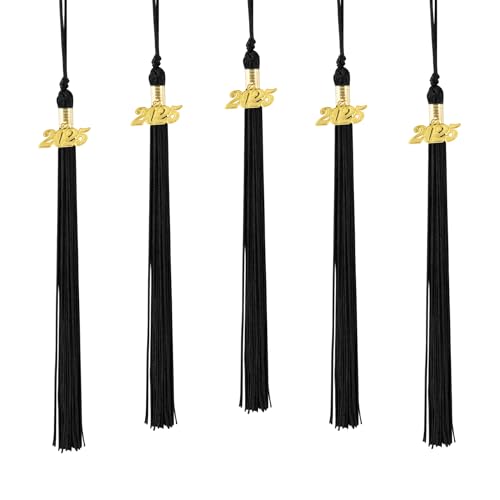 5pcs- 2025 Tassel Black