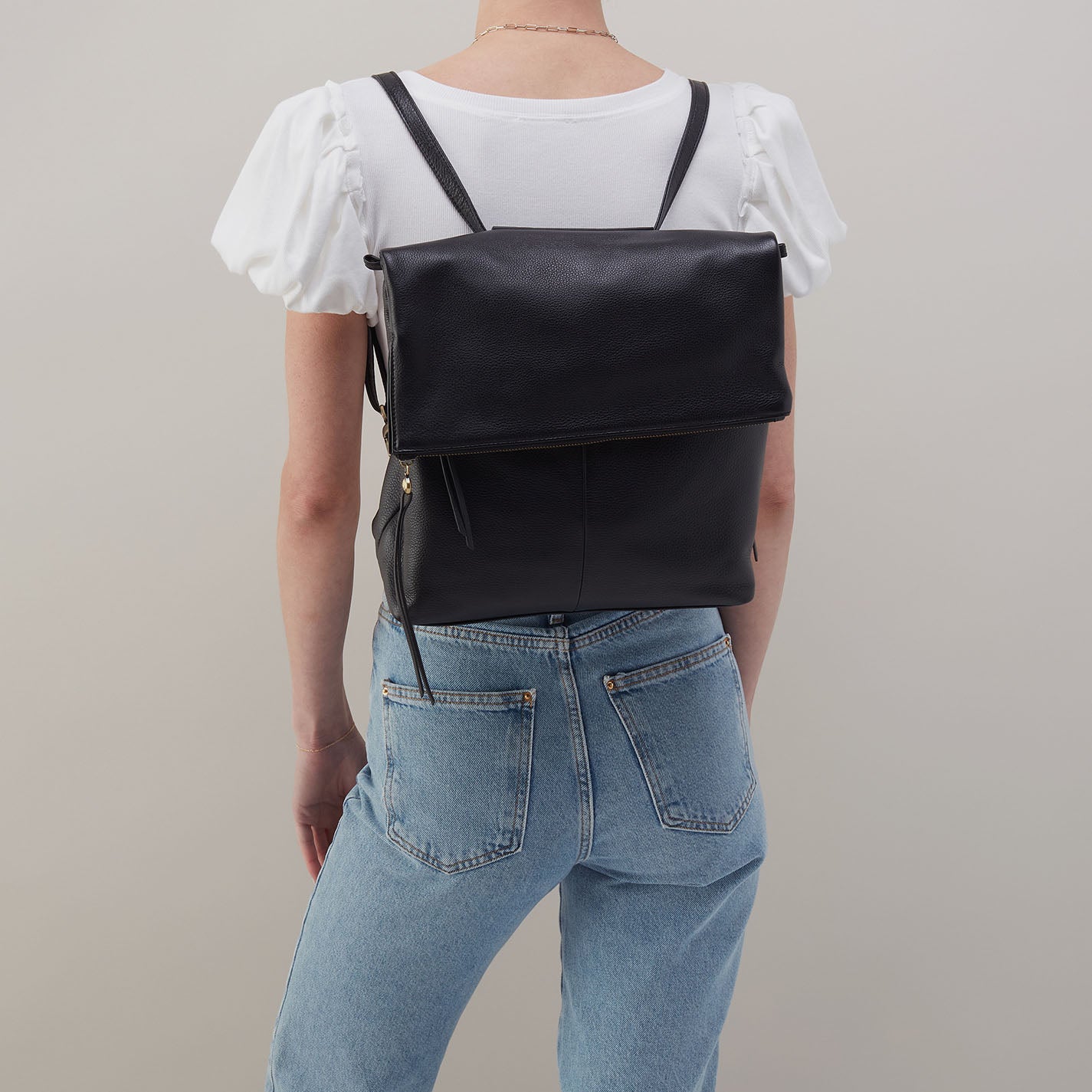 Premium Pebbled Leather Grant Backpack - Stylish & Durable Black Laptop Bag for Work, Travel & School | Water-Resistant & Spacious Design