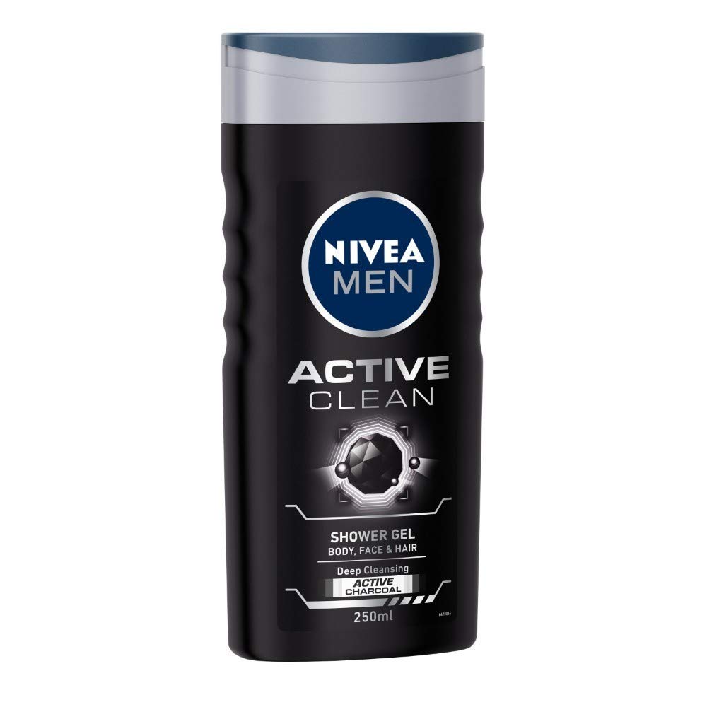 Nivea Men Active Clean Shower Gel & Creme Care Body Wash for Women - 250ml Each | Refreshing & Hydrating for Daily Use in Gym, Workout & Home Shower