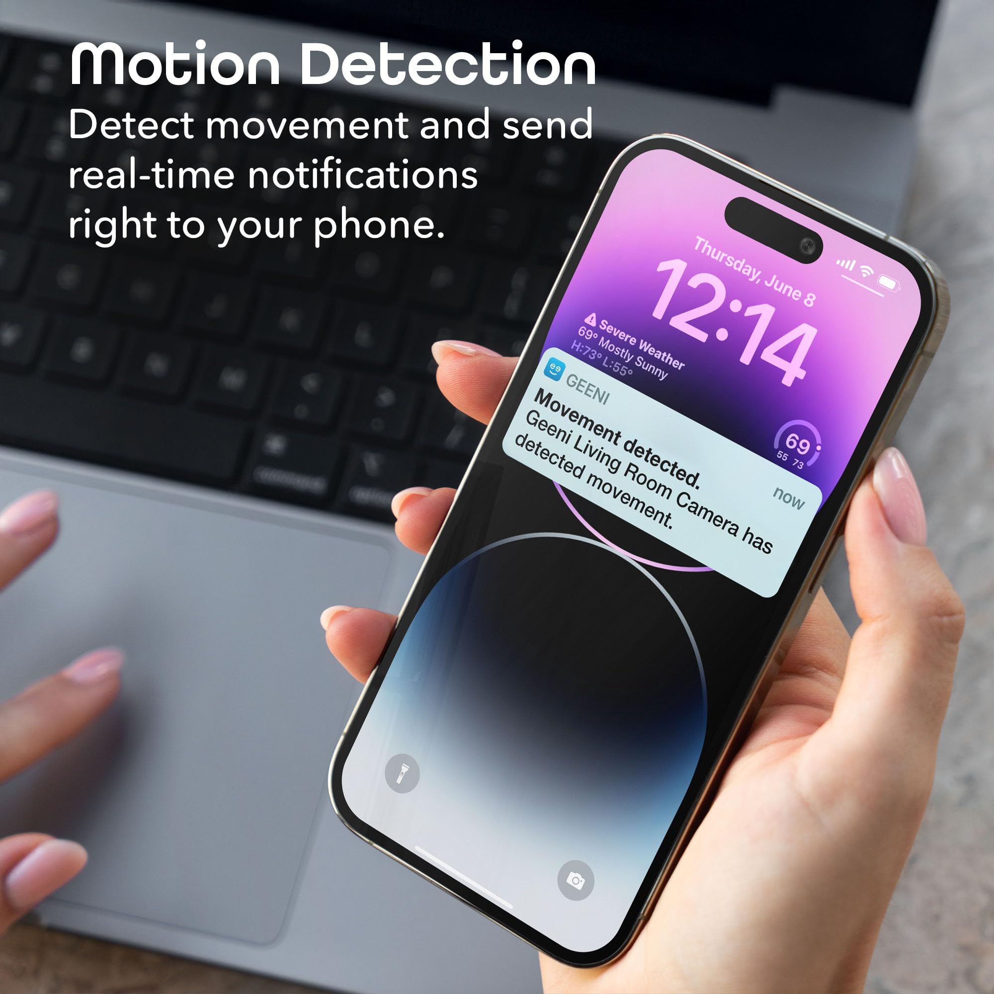Geeni Glimpse 1080p WiFi HD Smart Security Camera - Indoor Home Monitoring with Motion Detection & Voice Control - No Hub Required - Works with Alexa & Google Assistant - Perfect for Baby Monitoring, Pet Watching & Home Security