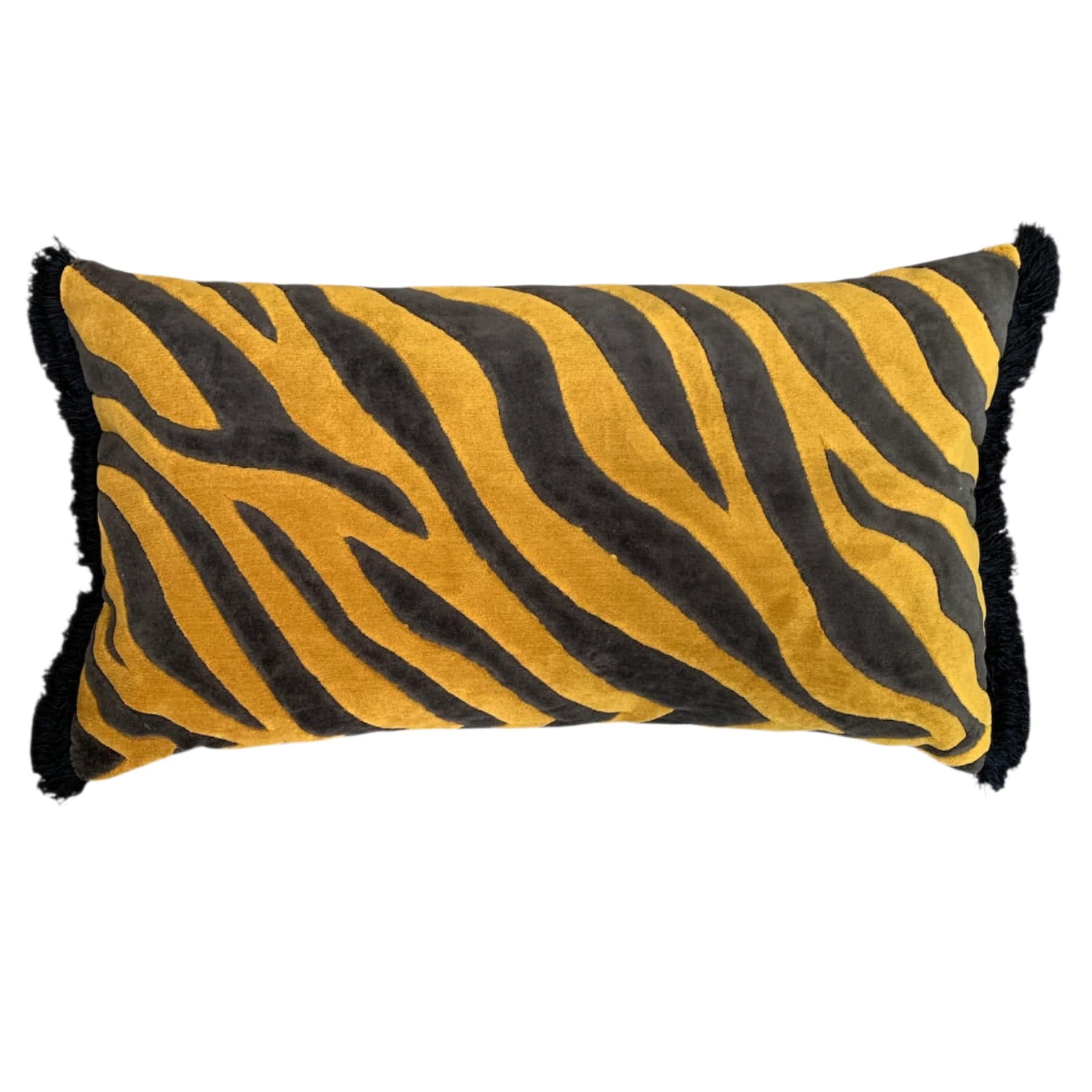 Luxury Gold Tiger Stripe Velvet Throw Pillow Cover 55x35cm - Soft Decorative Cushion for Sofa, Bed, Chair - Home Decor & Living Room Accessories
