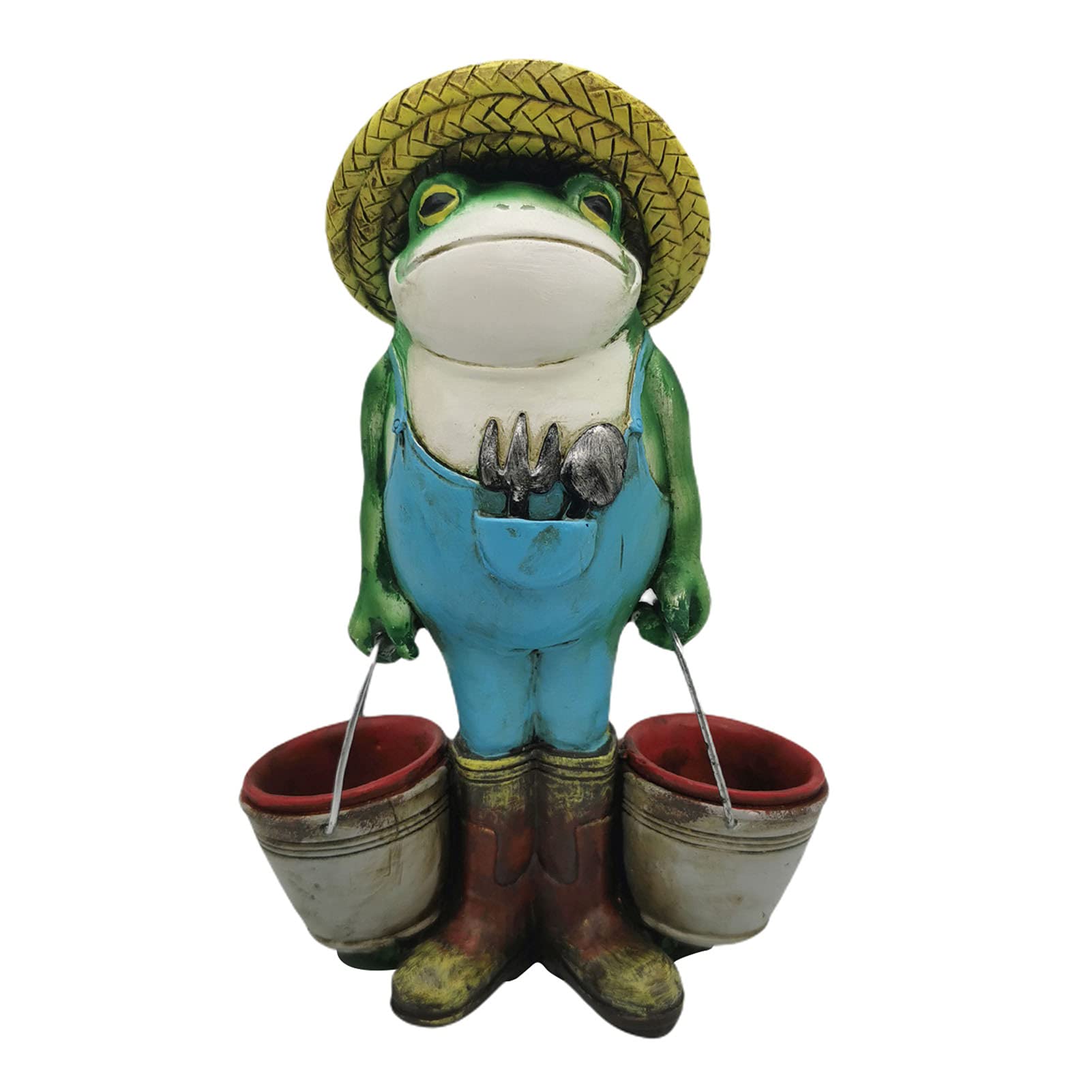Cute Resin Frog Holding a Garden Pot - 3D Creative Frog Figurine for Indoor & Outdoor Decor, Office Desk, Home Garden | Perfect for Plant Lovers, Fairy Gardens & Unique Gift Ideas