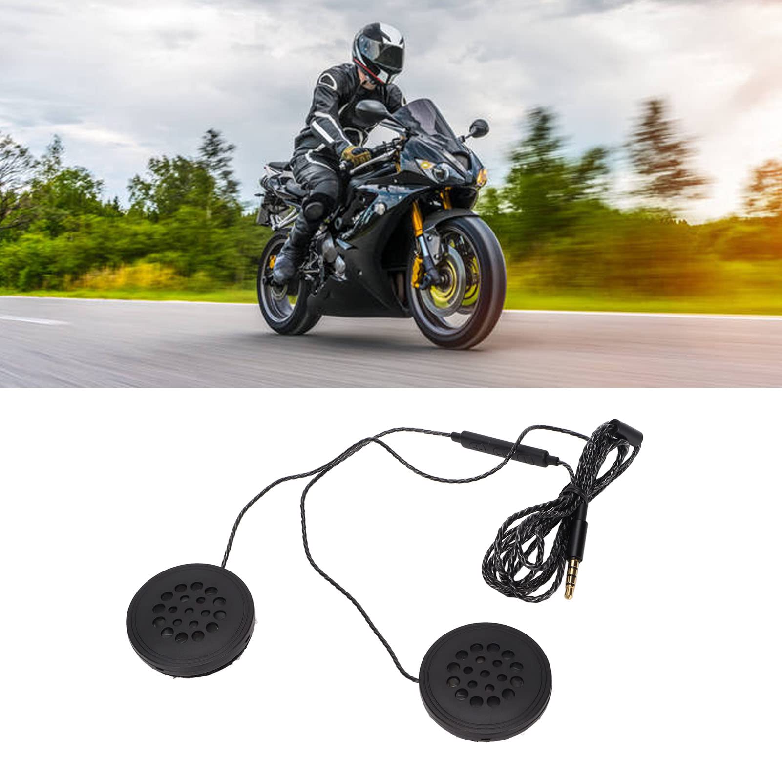 070 Motorcycle Helmet Headset - 3.5mm Wired Stereo Headphones with Windproof Design for Racing & Outdoor Sports | Perfect for Motorcycle Riding, ATV Adventures & Extreme Sports