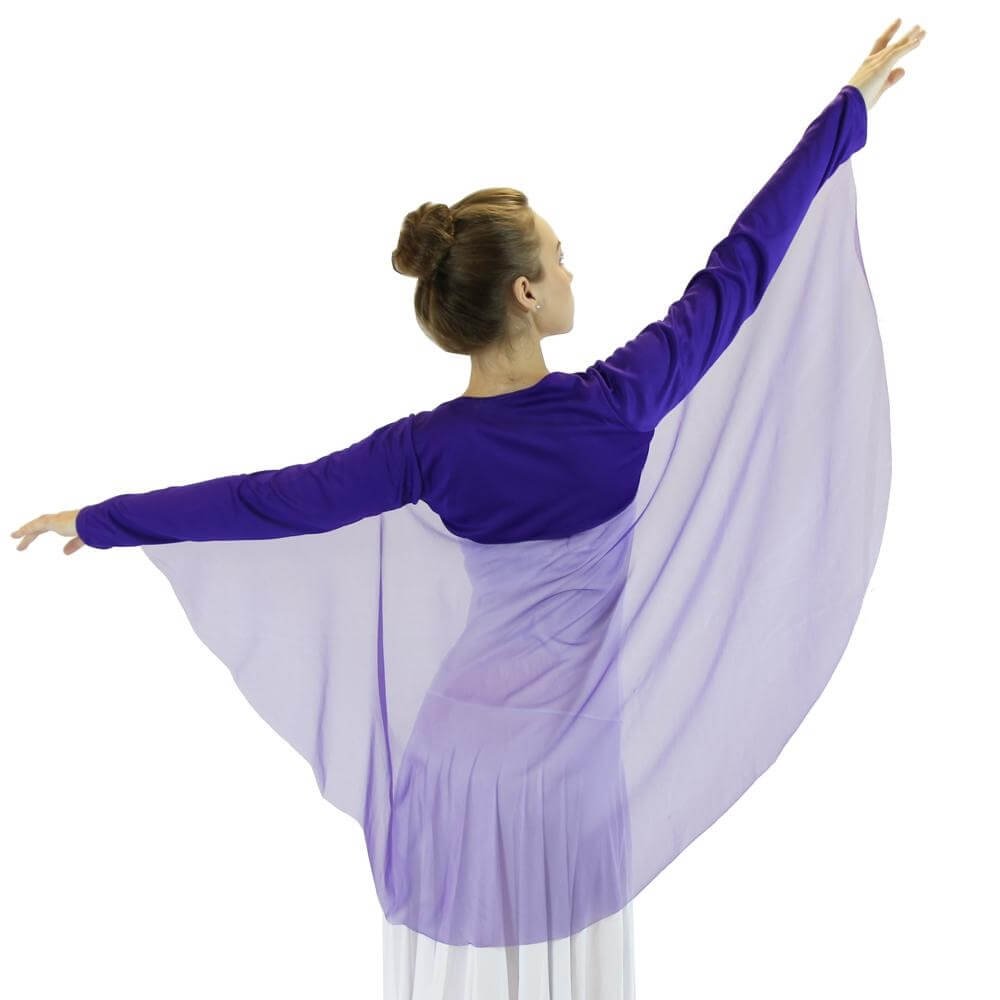 Danzcue Women's Angel Wing Shrug - Elegant Worship Dance Shawl for Church Performances & Special Occasions